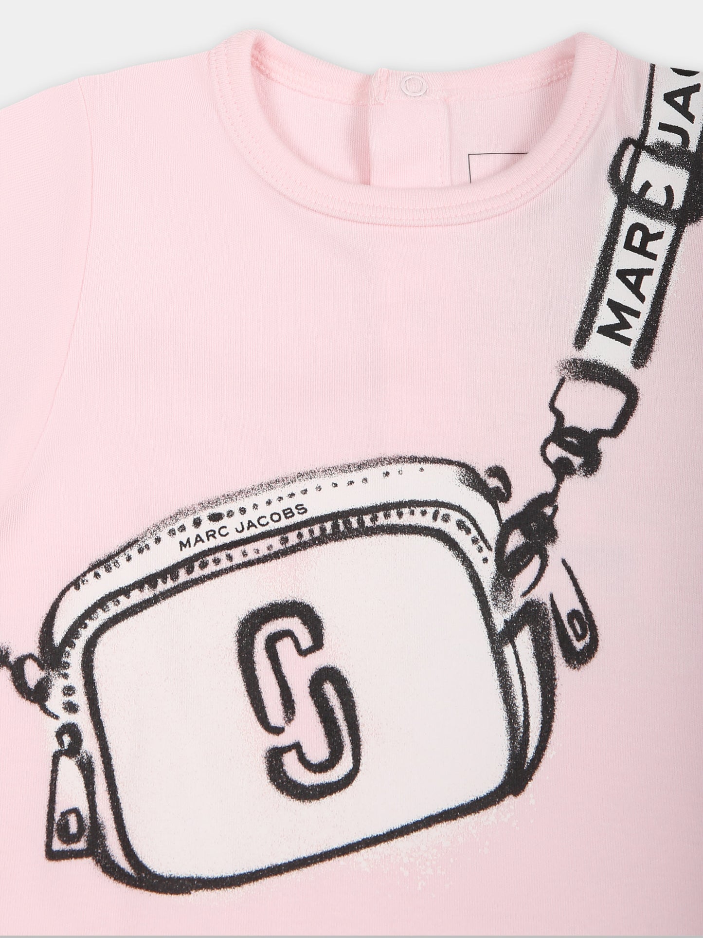 Completo rosa per neonata con stampa e logo,Marc Jacobs,W60153 S01