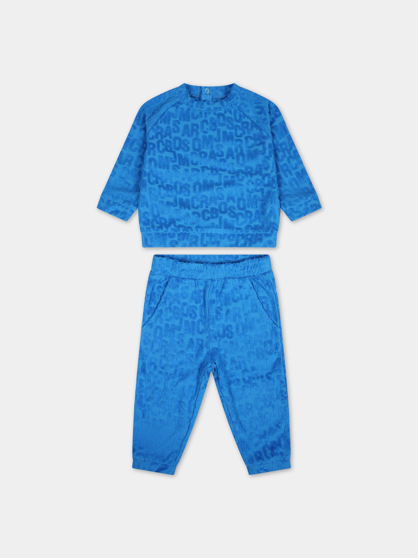 Completo sportivo azzurro per neonato con logo,Little Marc Jacobs,W60158 873