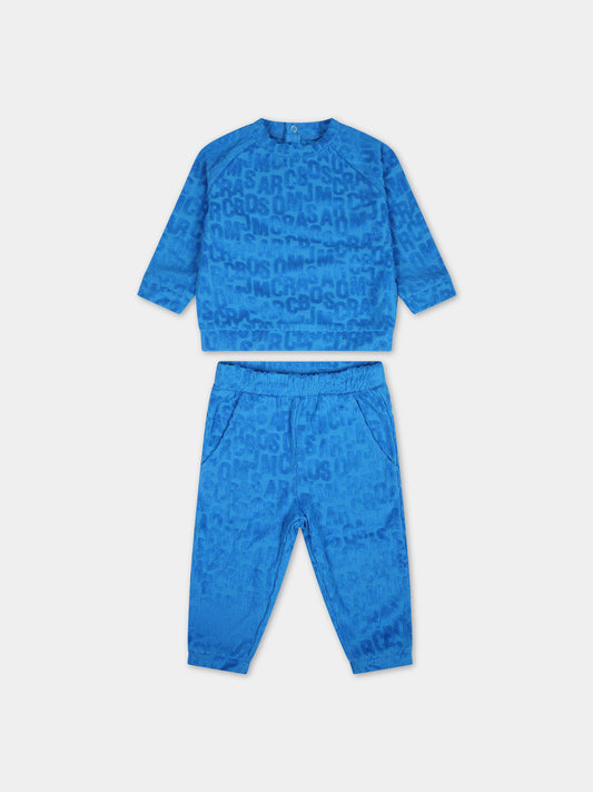 Completo sportivo azzurro per neonato con logo,Little Marc Jacobs,W60158 873