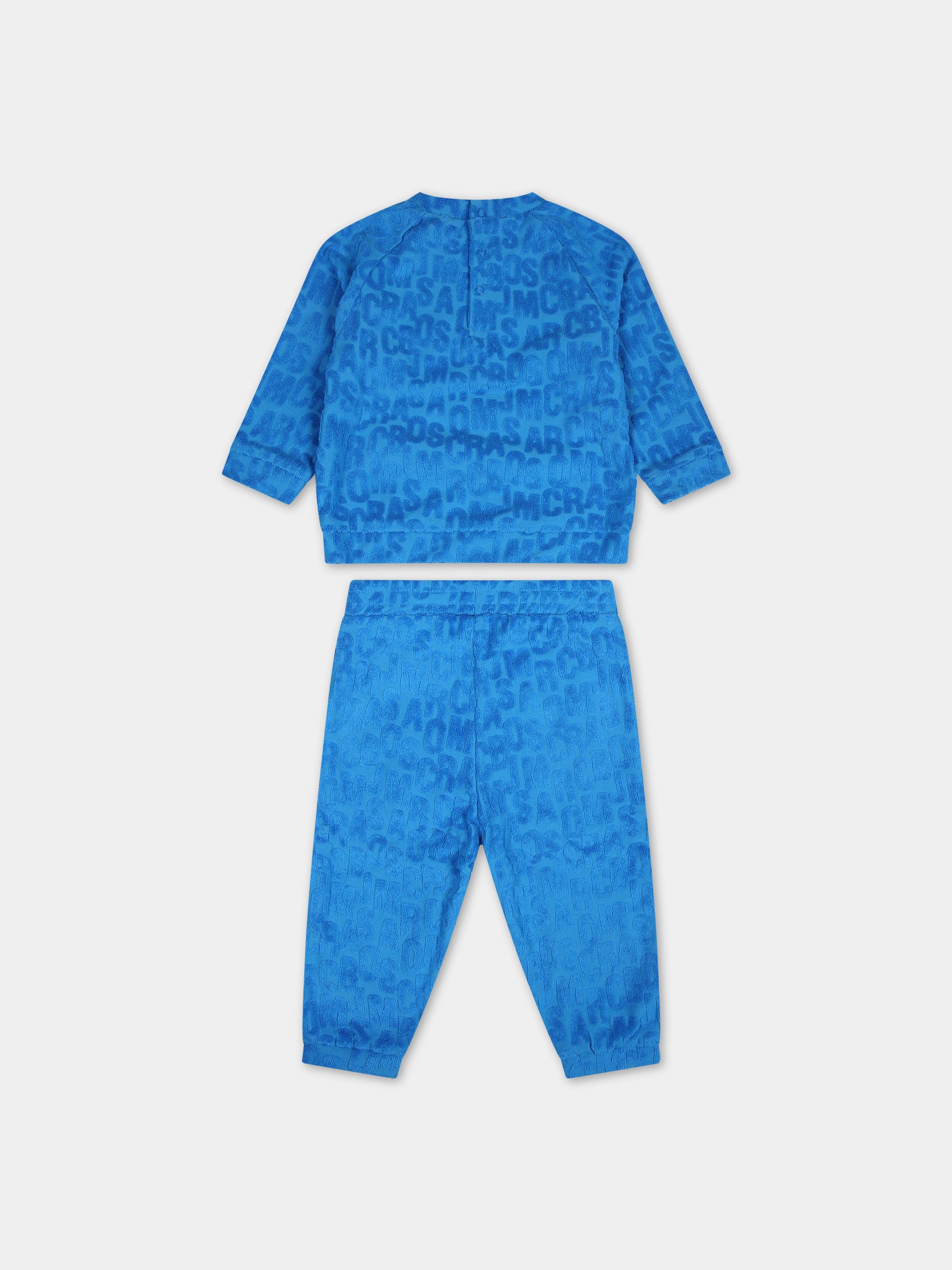 Completo sportivo azzurro per neonato con logo,Little Marc Jacobs,W60158 873