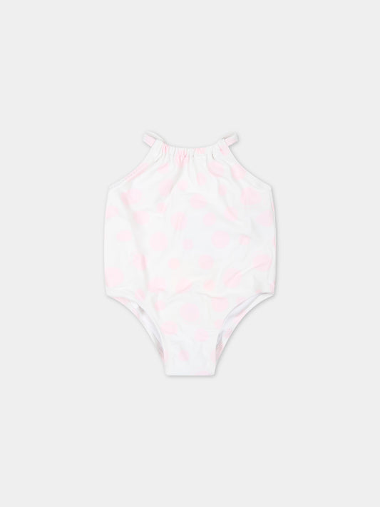 Costume intero bianco per neonata a pois,Little Marc Jacobs,W60155 126