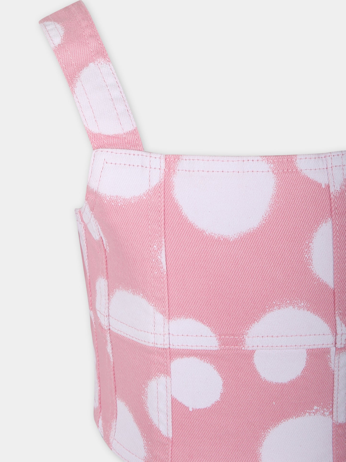 Top rosa per bambina con pois all-over,Little Marc Jacobs,W60201 45T