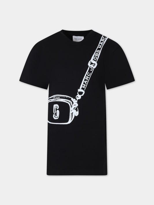 Vestito nero per bambina con iconica borsa,Little Marc Jacobs,W60072 09B