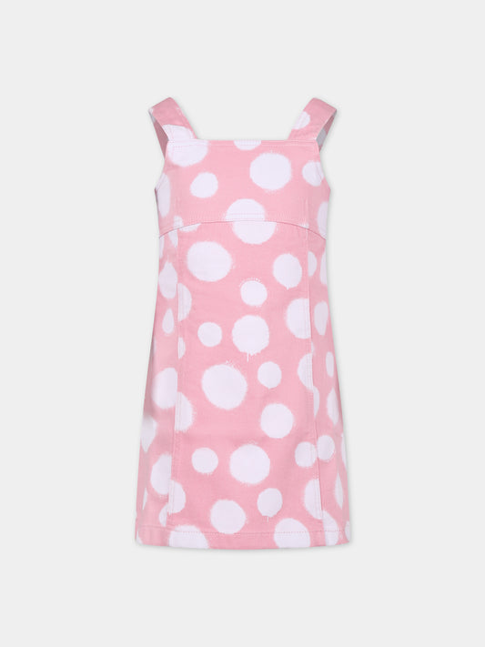 Vestito casual rosa per bambina a pois,Little Marc Jacobs,W60203 45T