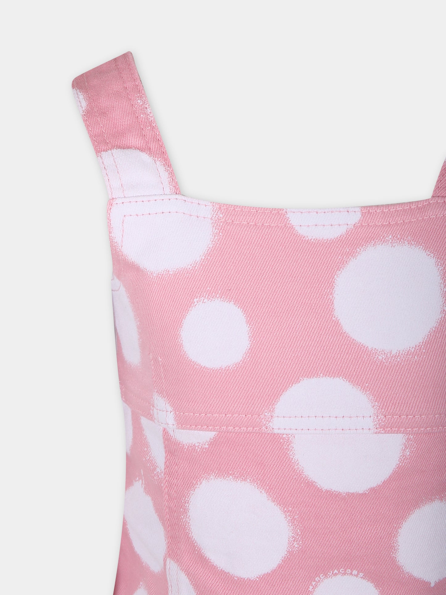 Vestito casual rosa per bambina a pois,Little Marc Jacobs,W60203 45T