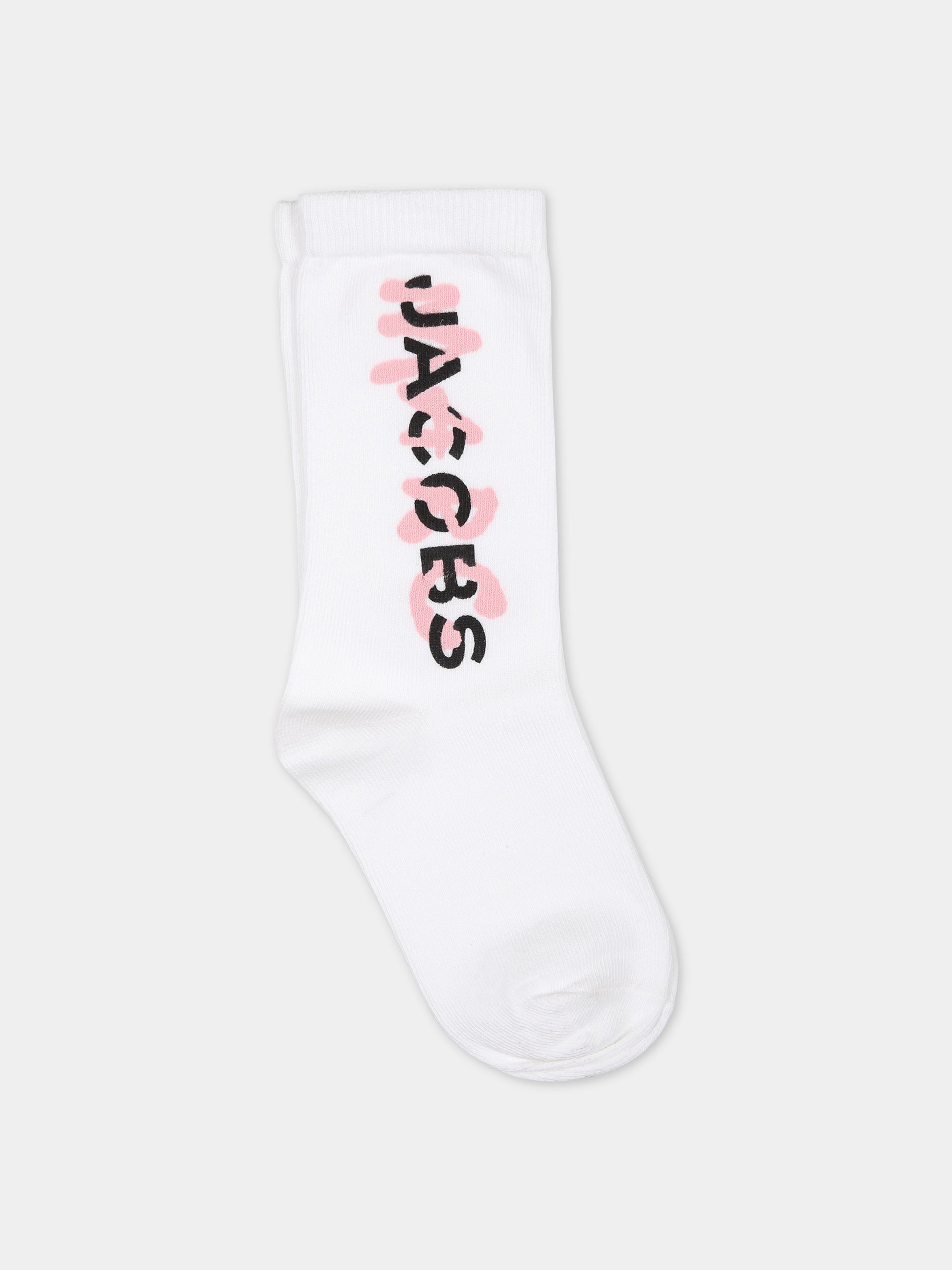 Calzini bianchi per bambina con logo,Little Marc Jacobs,W60007 10P