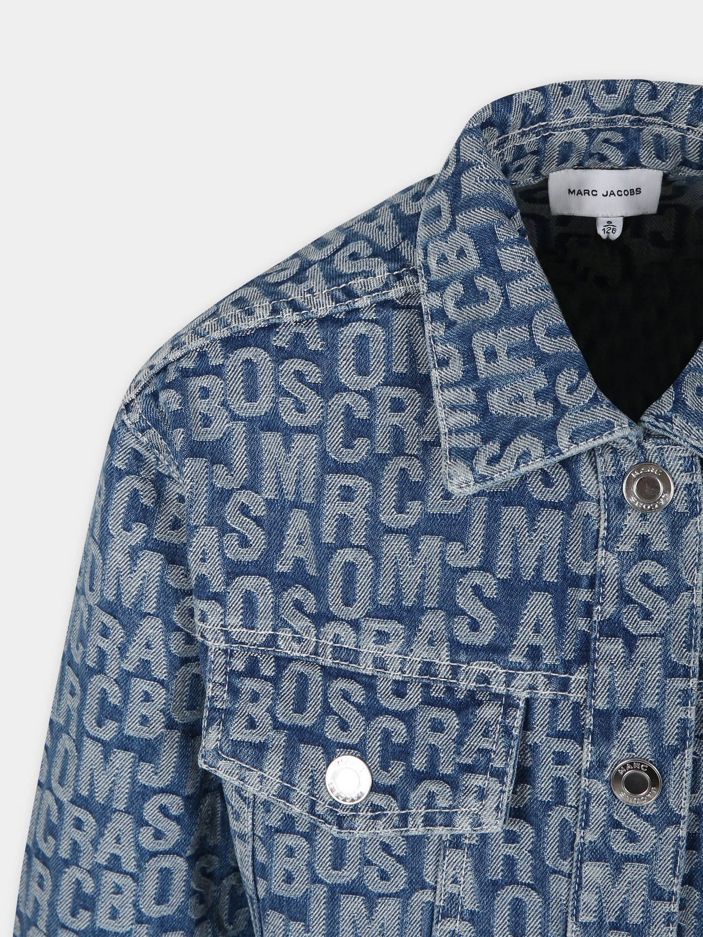 Giubbotto in denim per bambini con logo all-over,Little Marc Jacobs,W60173 Z10