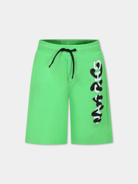 Boxer verde per bambino con logo,Little Marc Jacobs,W60208 68G