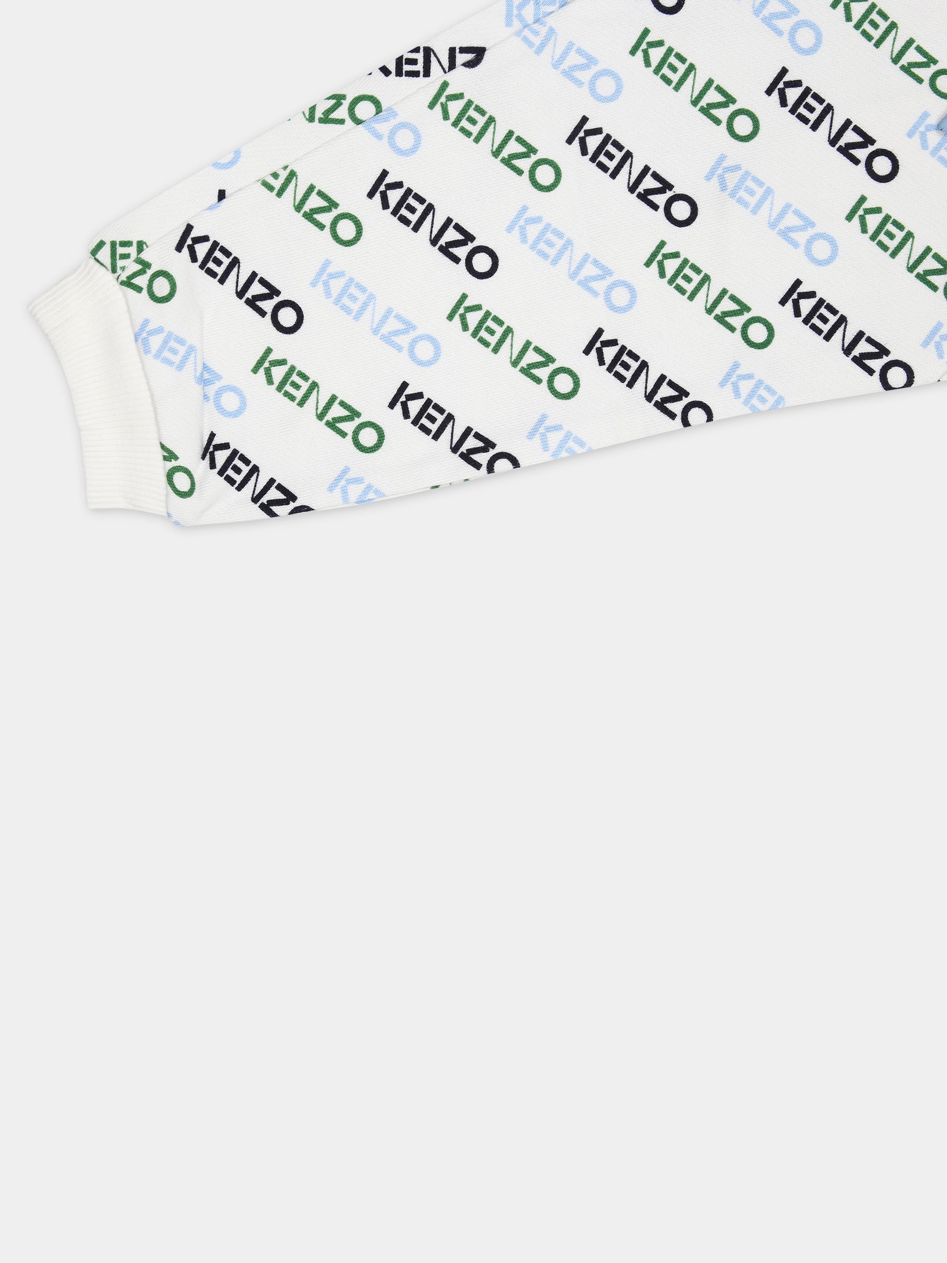 Completo bianco per neonato con logo all-over,Kenzo Kids,K60144 12P