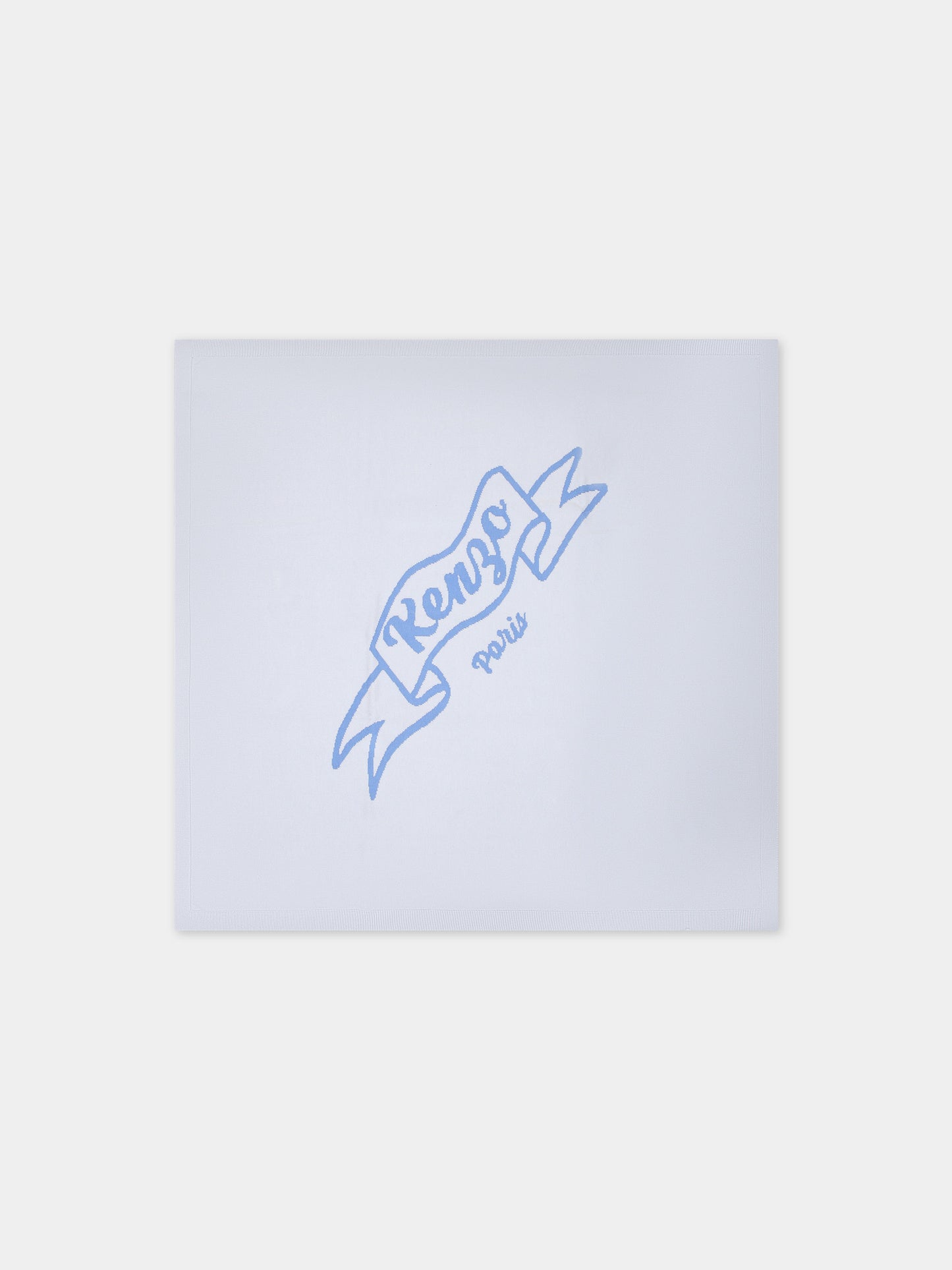 Coperta celeste per neonato con logo,Kenzo Kids,K60018 771