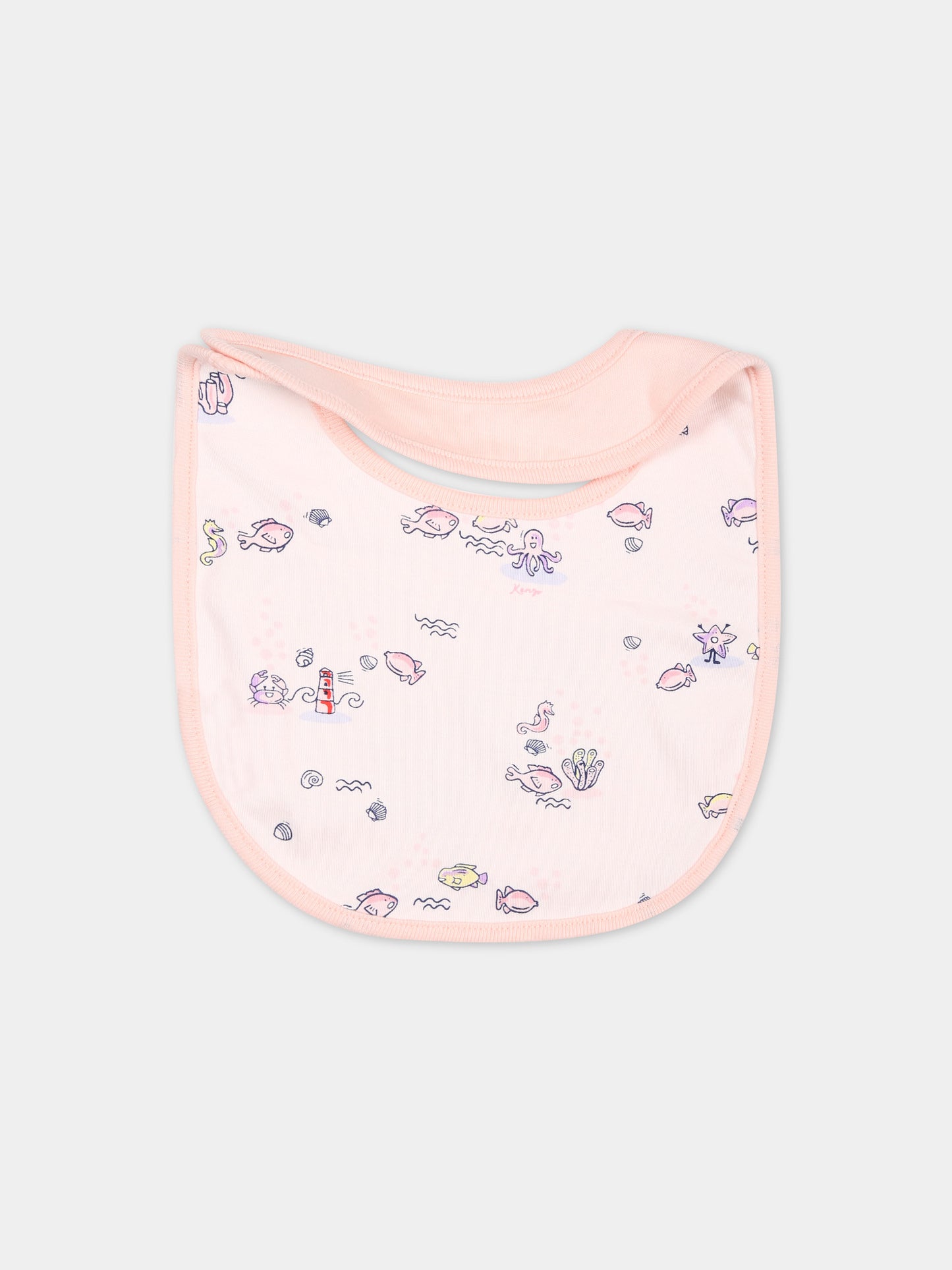 Set rosa per neonata con stampa marina,Kenzo Kids,K60047 47R