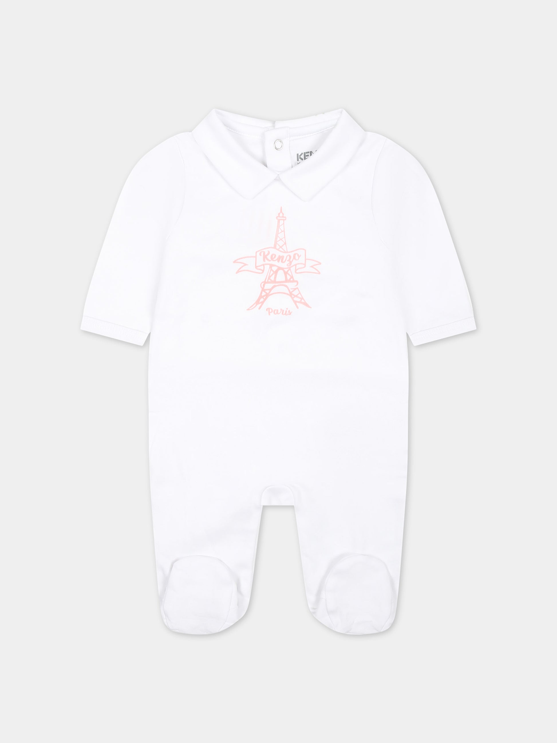 Set rosa per neonata con Tour Eiffel e logo,Kenzo Kids,K60074 46T