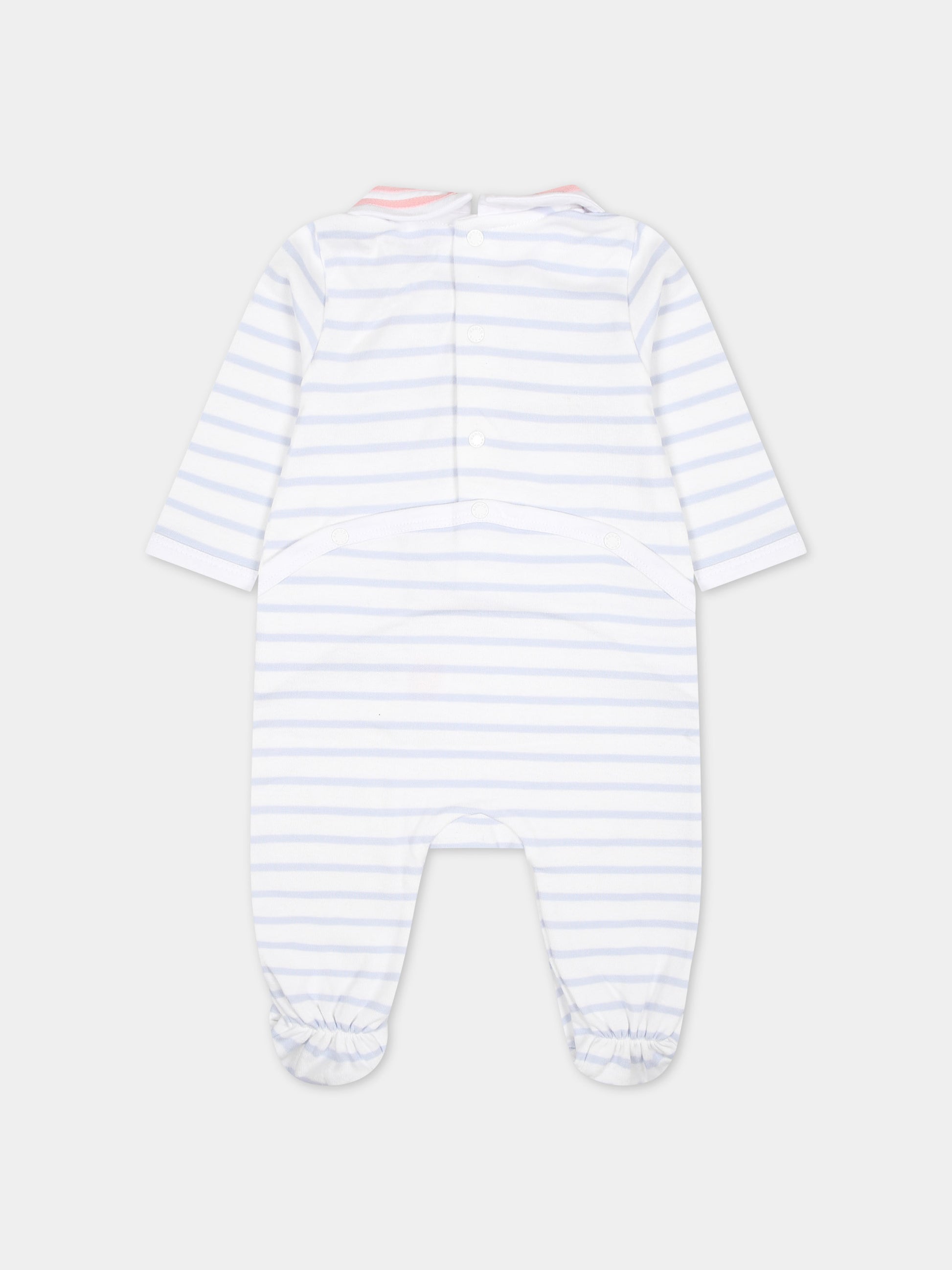 Tutina bianca per neonata con stampe,Kenzo Kids,K60051 10P