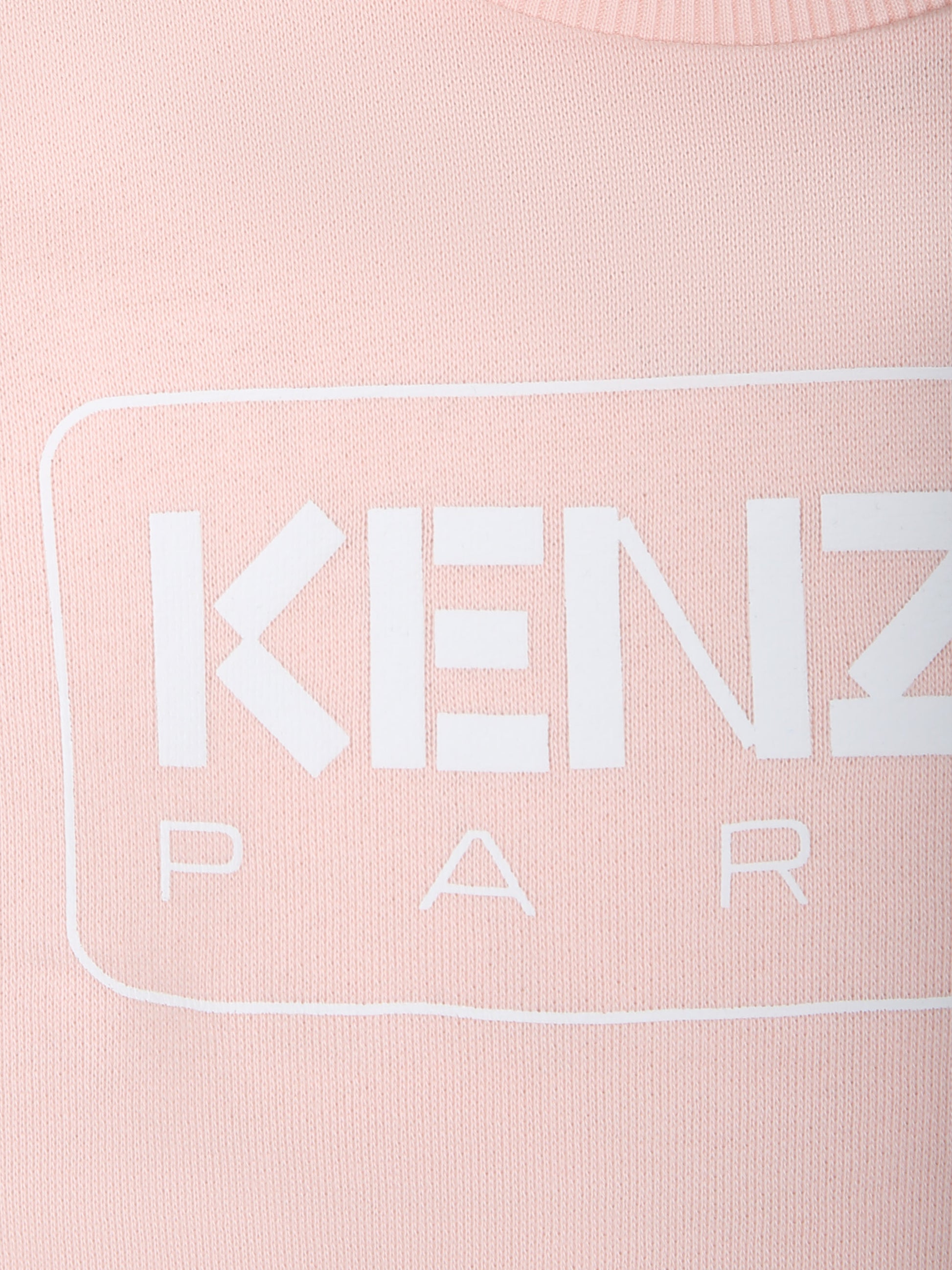 Felpa rosa per bambina con logo,Kenzo Kids,K60238 46T