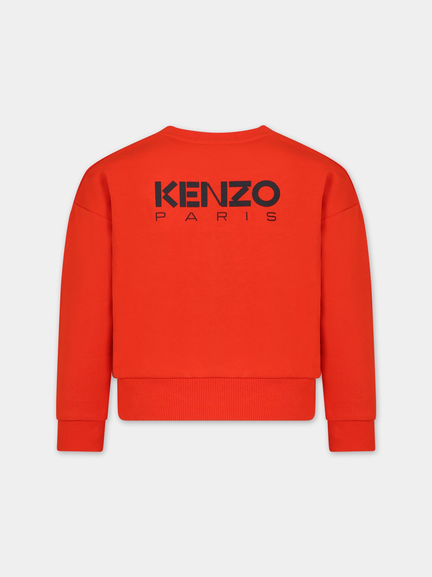 Felpa rossa per bambina con fiore,Kenzo Kids,K60237 99A