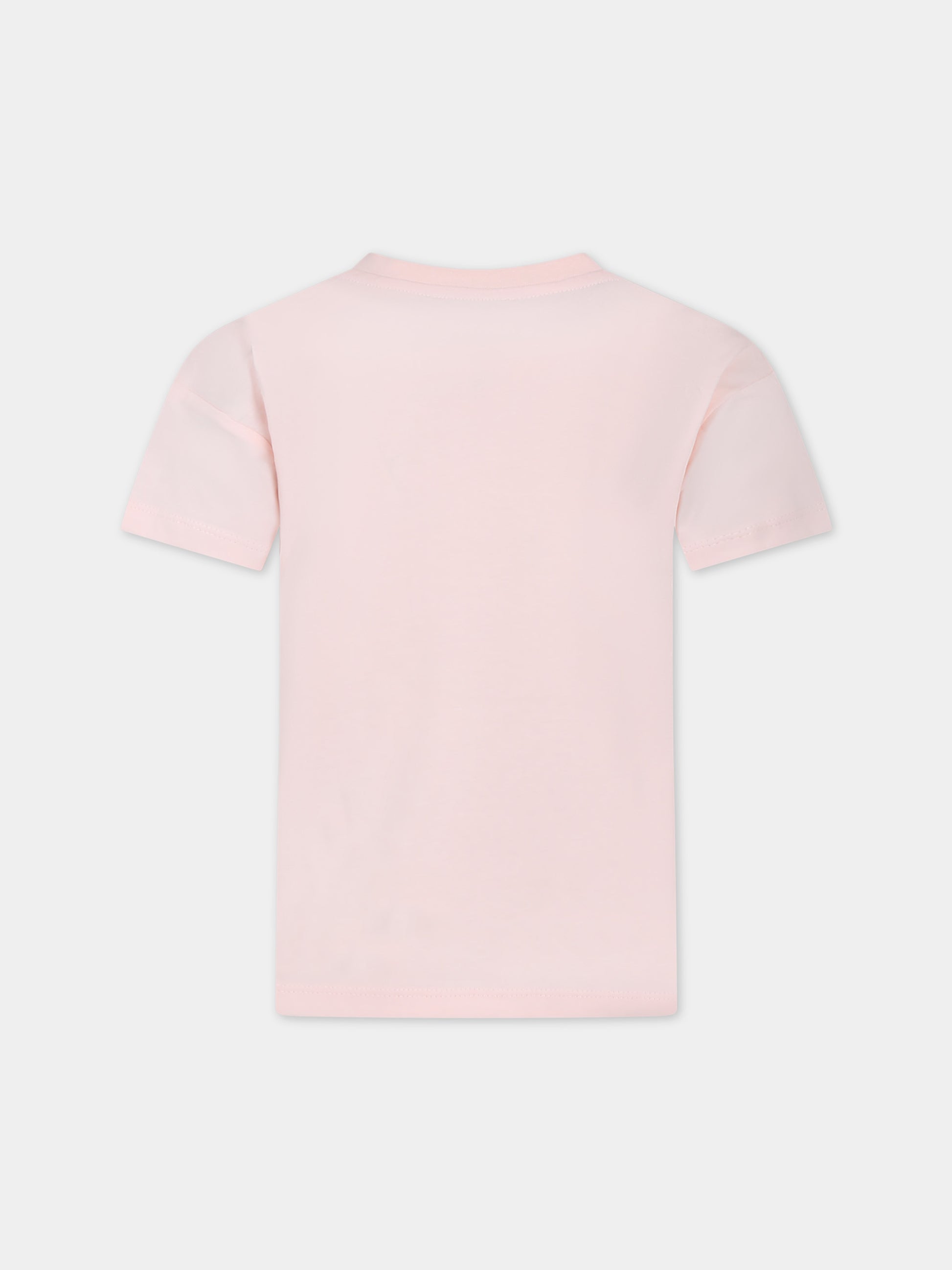 T-shirt rosa per bambina con logo,Kenzo Kids,K60251 46T