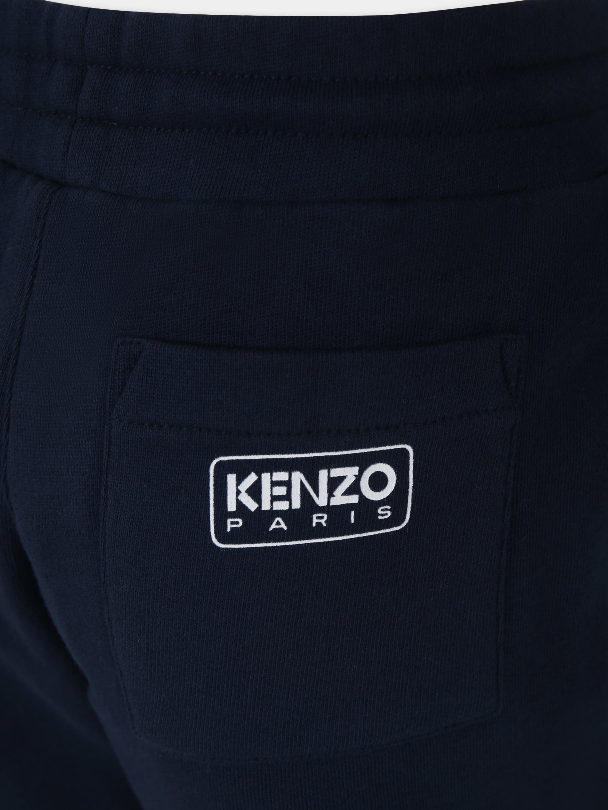 Pantalone blu per bambino con logo,Kenzo Kids,K60296 84A