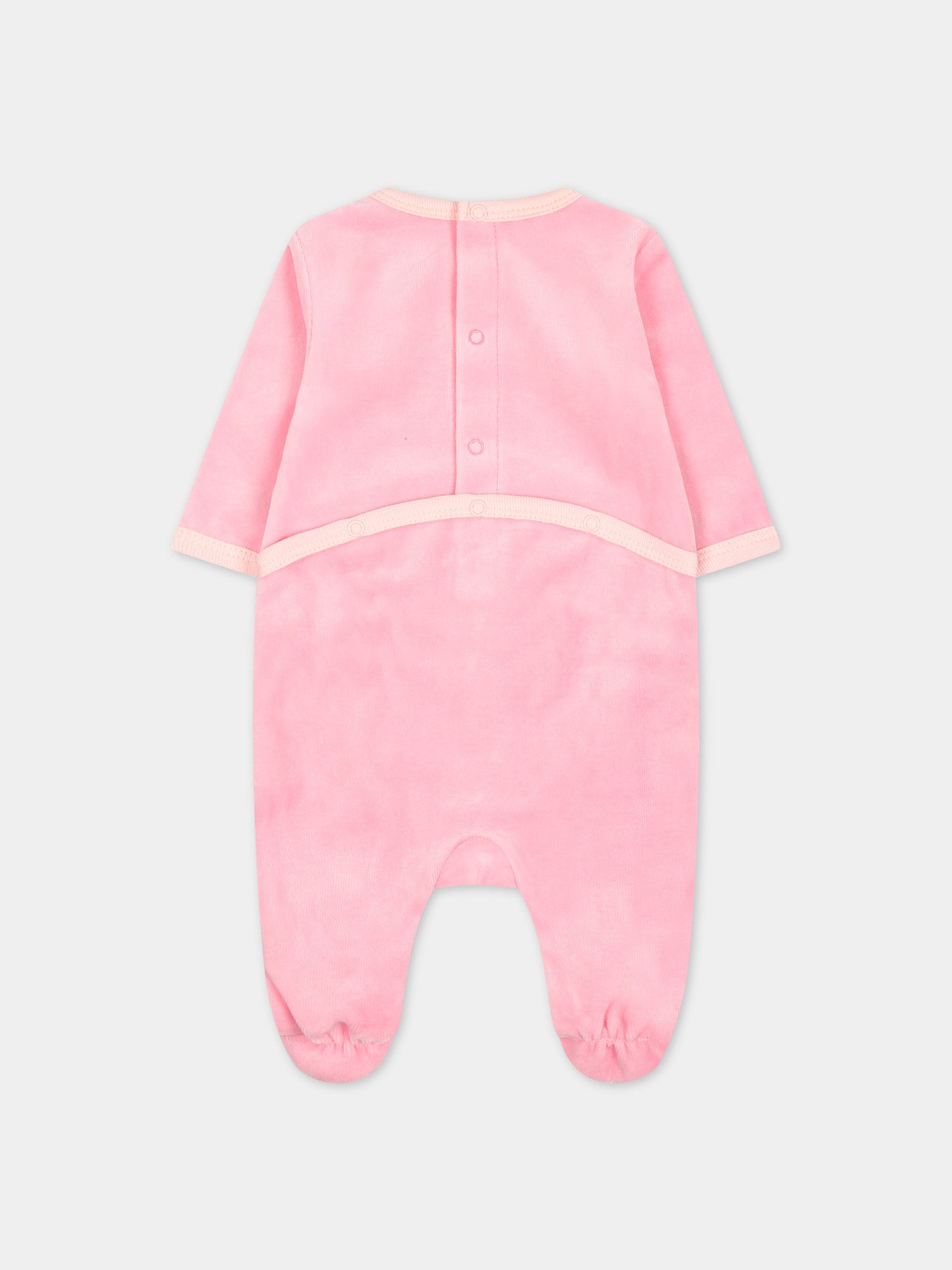 Set rosa per neonata con stampa e logo,Kenzo Kids,K60076 476