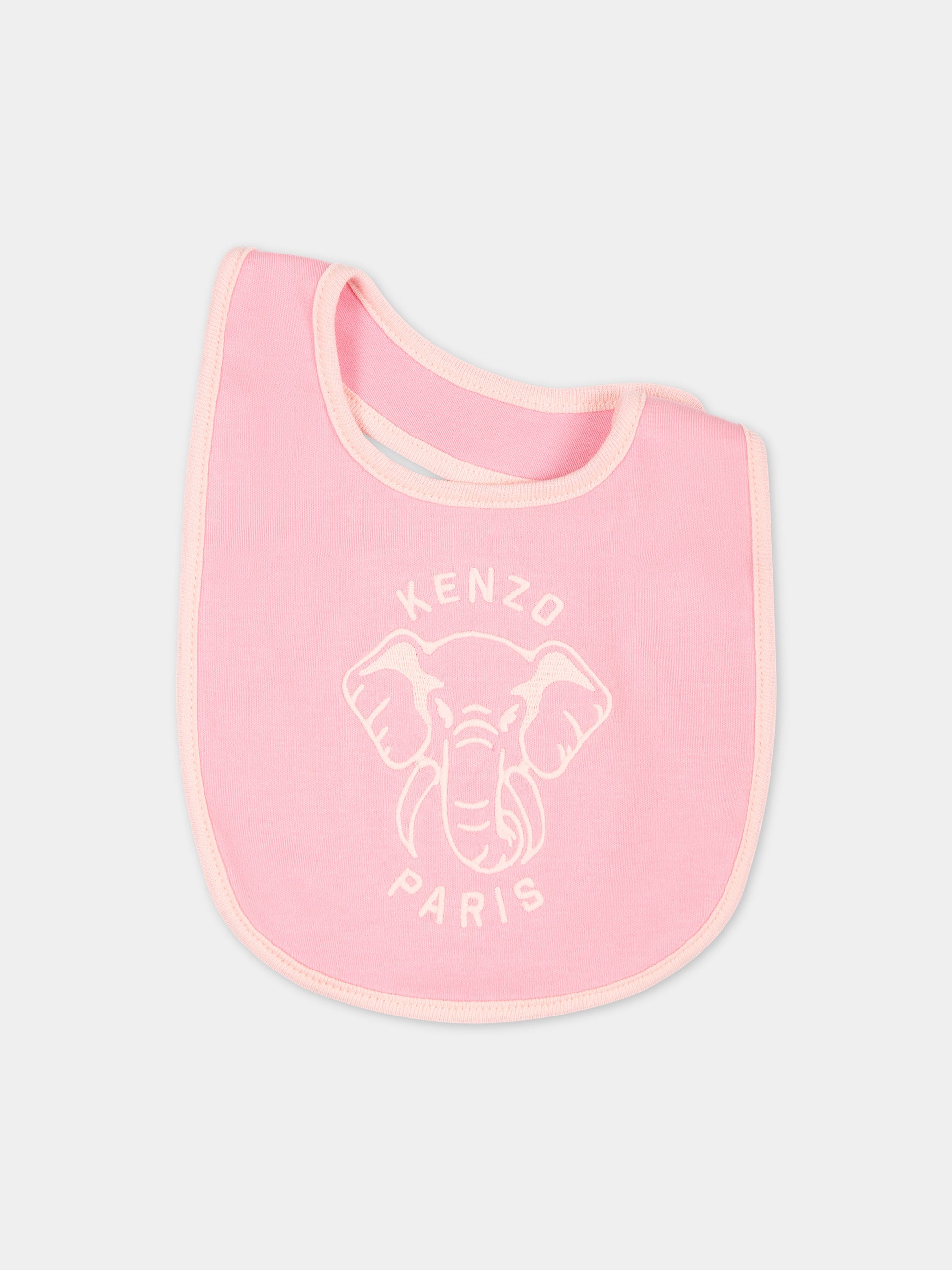 Set rosa per neonata con stampa e logo,Kenzo Kids,K60076 476