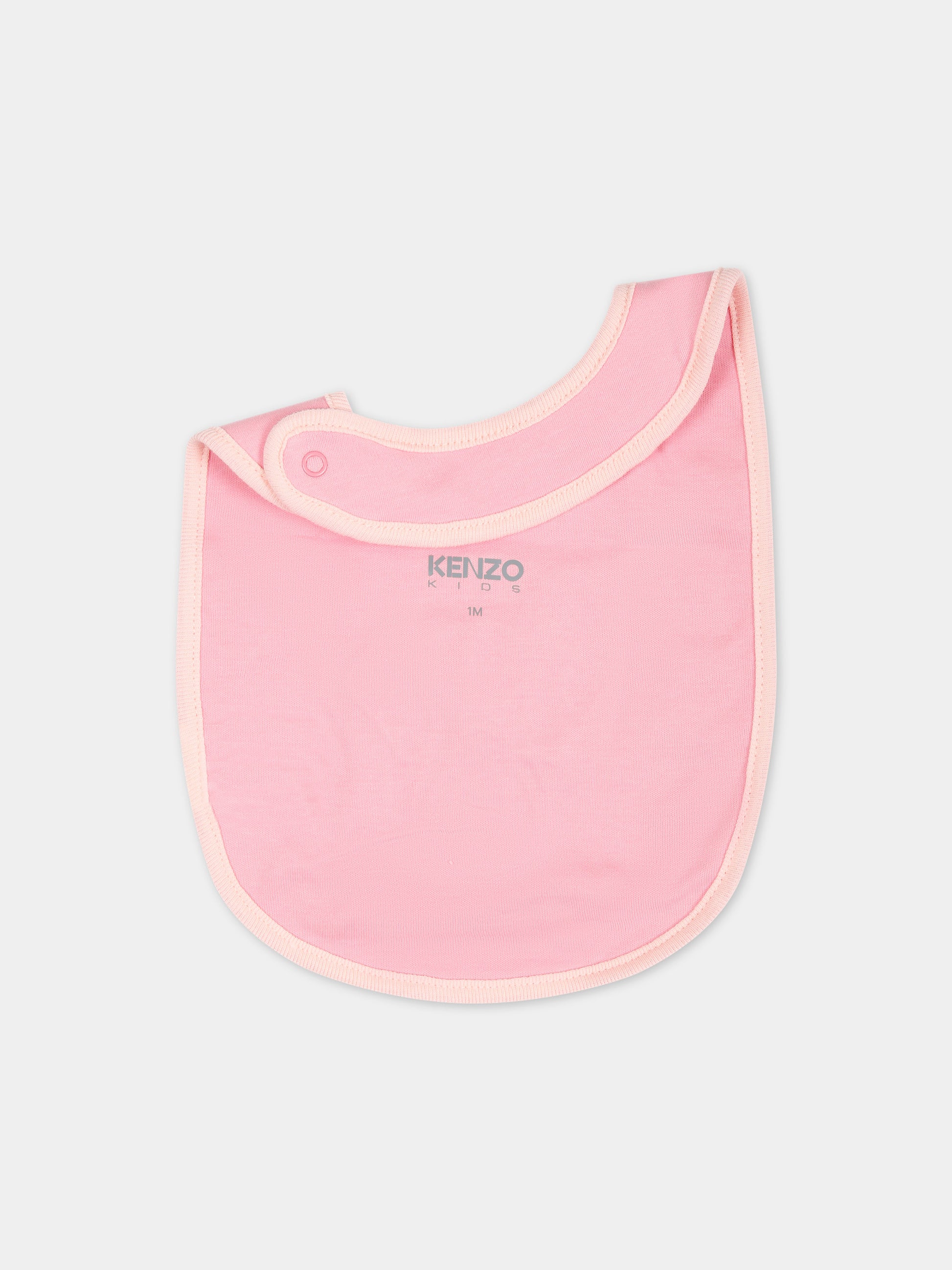 Set rosa per neonata con stampa e logo,Kenzo Kids,K60076 476