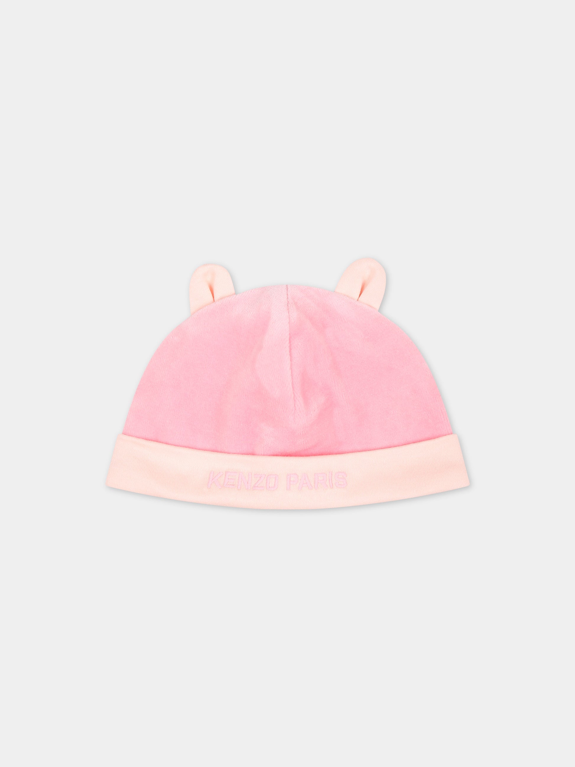 Set rosa per neonata con stampa e logo,Kenzo Kids,K60076 476