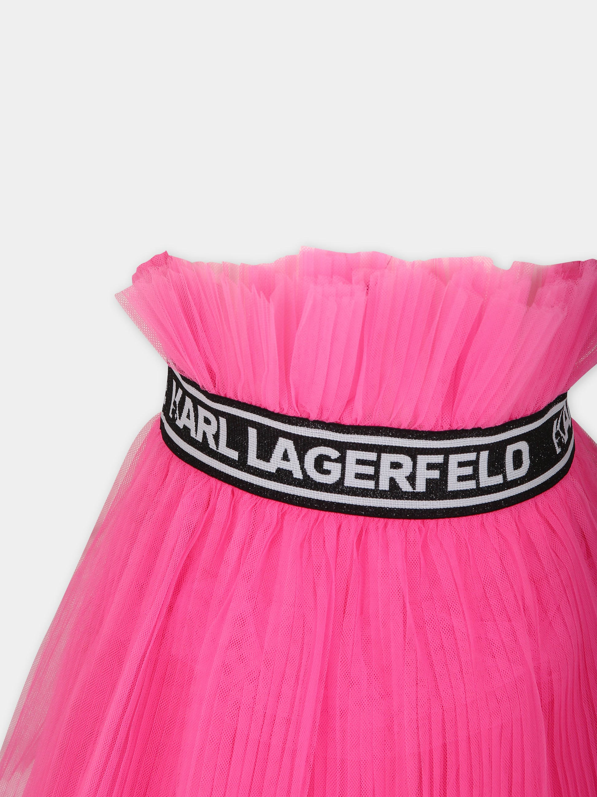 Gonna elegante fucsia per bambina,Karl Lagerfeld Kids,Z30093 473