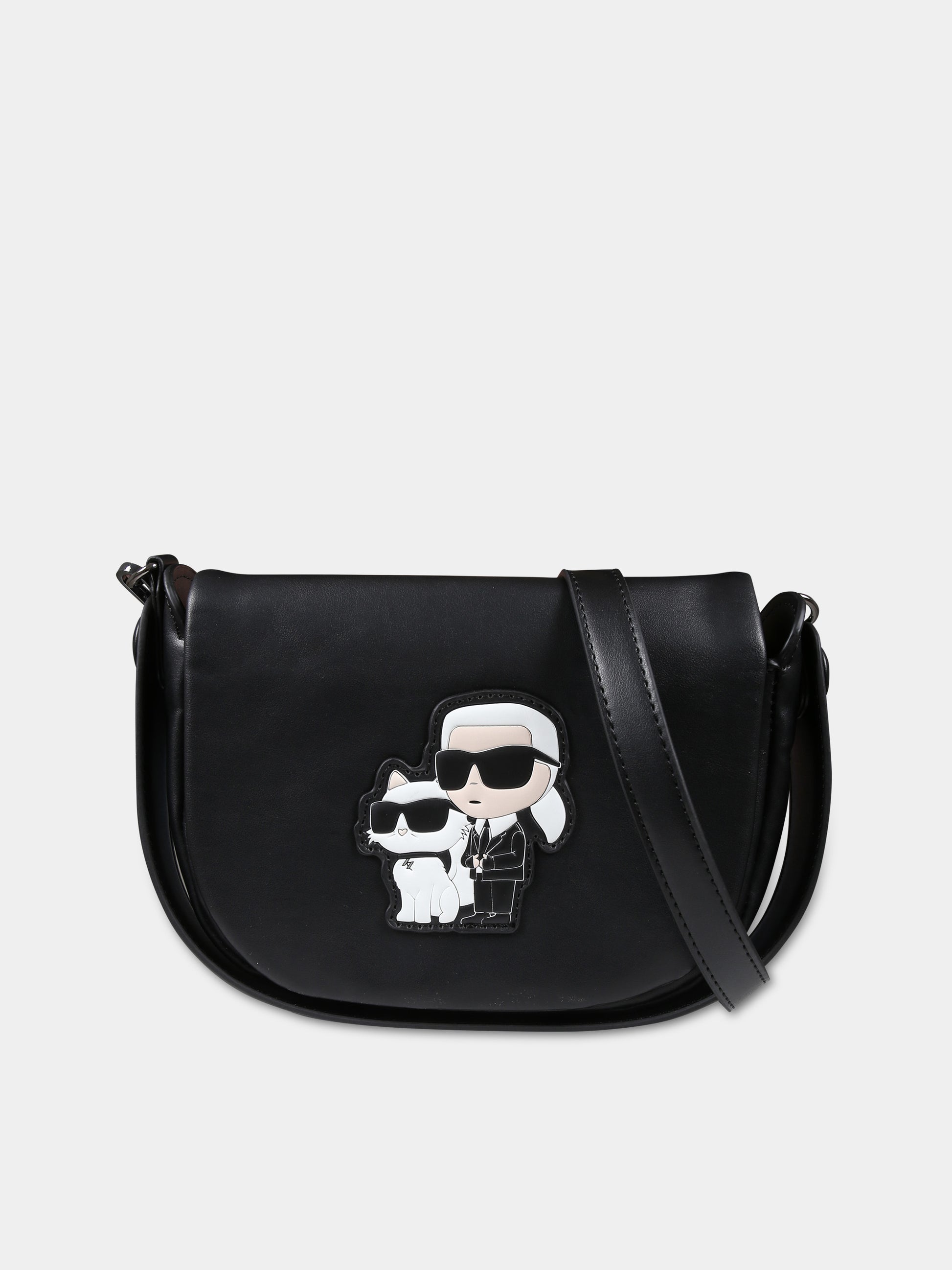 Borsa nera per bambina con Karl e Choupette,Karl Lagerfeld Kids,Z30149 09B