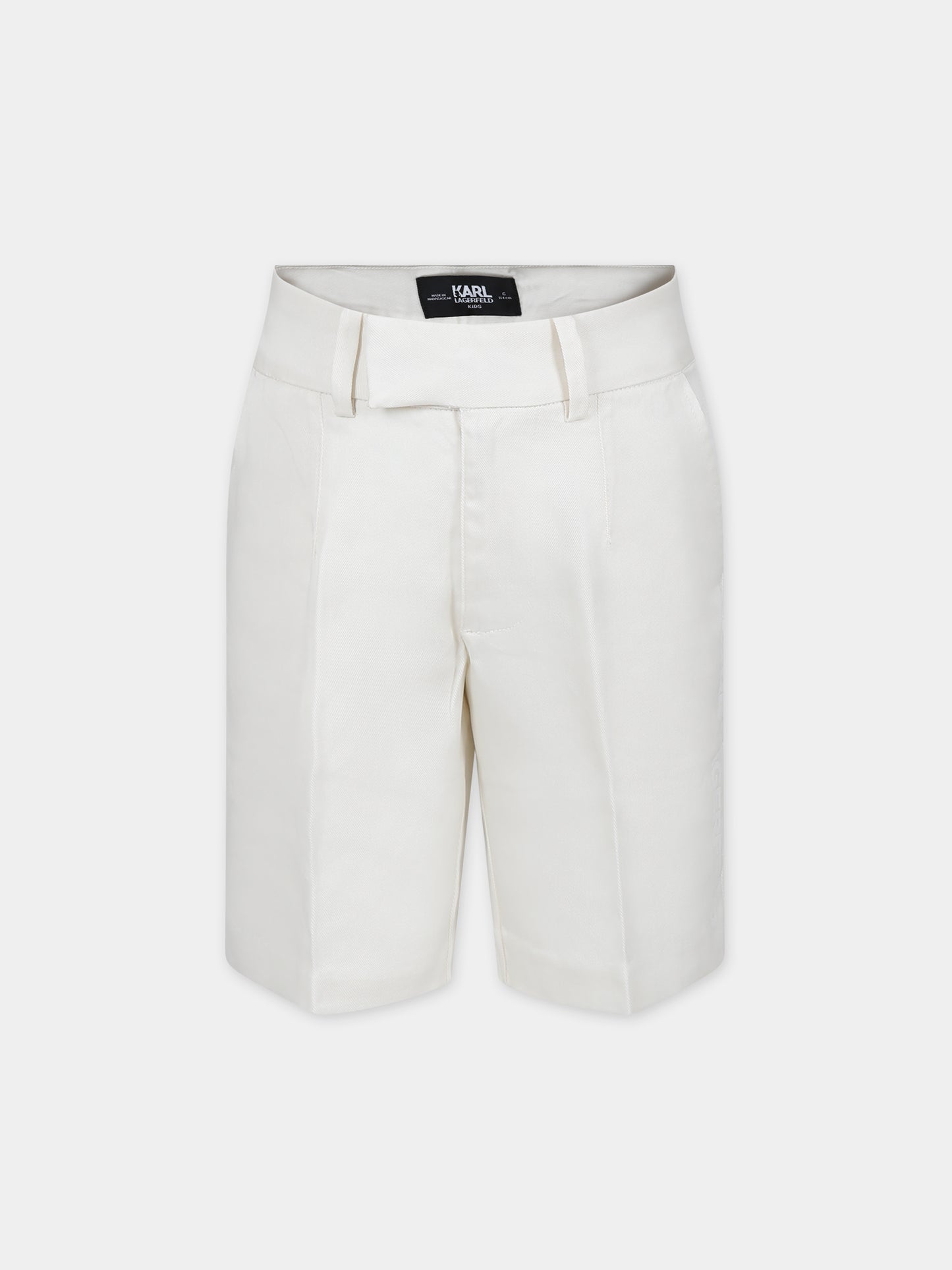 Shorts bianchi per bambino con logo,Karl Lagerfeld Kids,Z30027 195