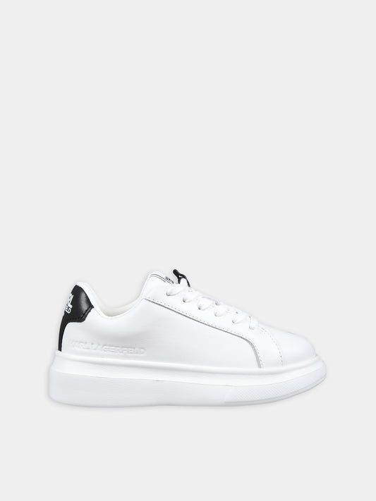 Sneakers bianche per bambini con logo,Karl Lagerfeld Kids,Z30009 10P