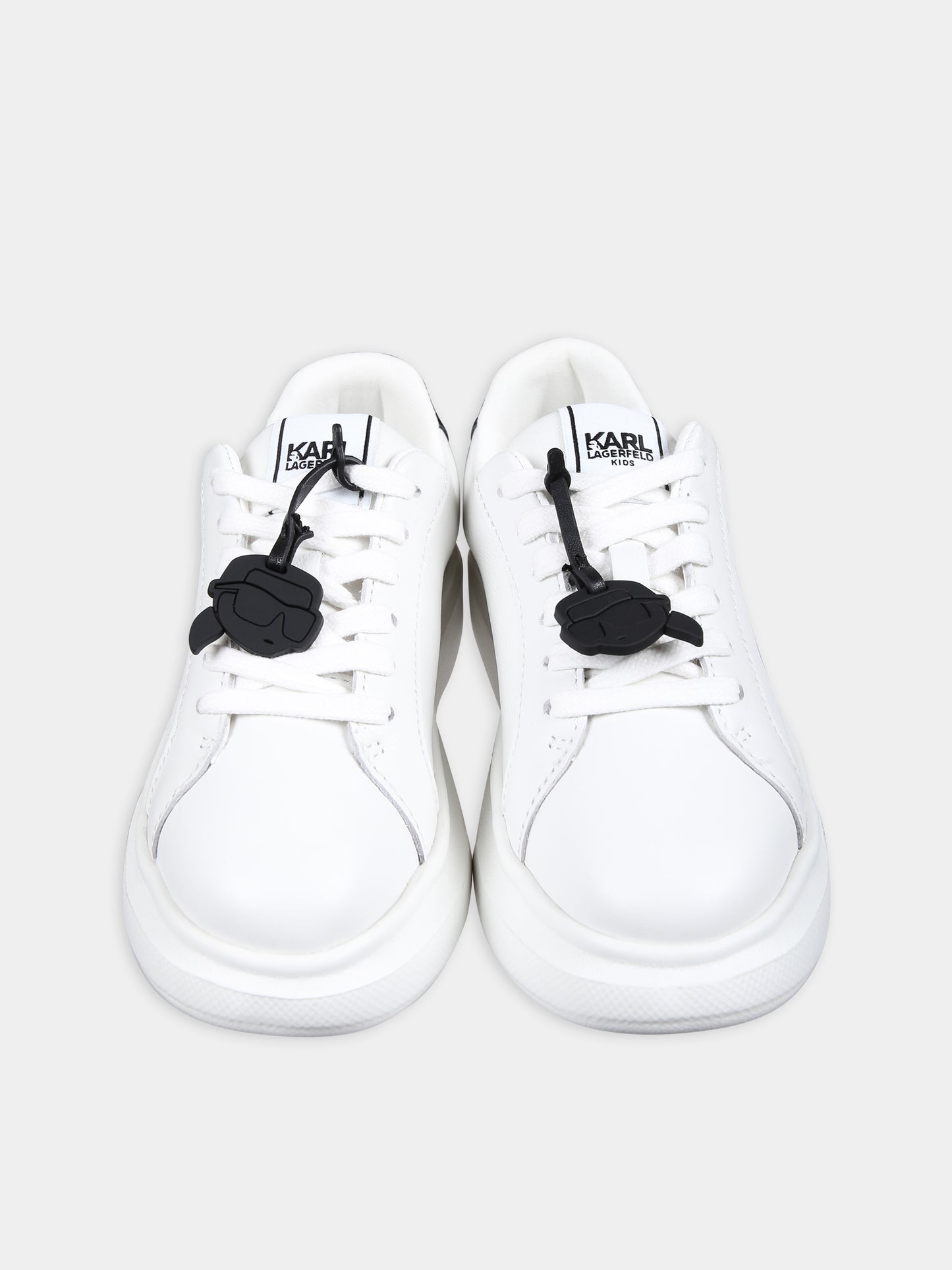 Sneakers bianche per bambini con logo,Karl Lagerfeld Kids,Z30009 10P