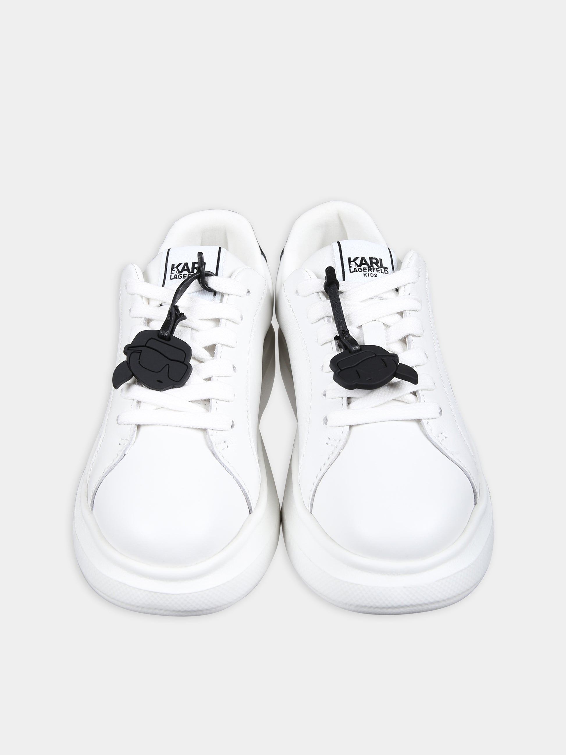 Sneakers bianche per bambini con logo,Karl Lagerfeld Kids,Z30009 10P