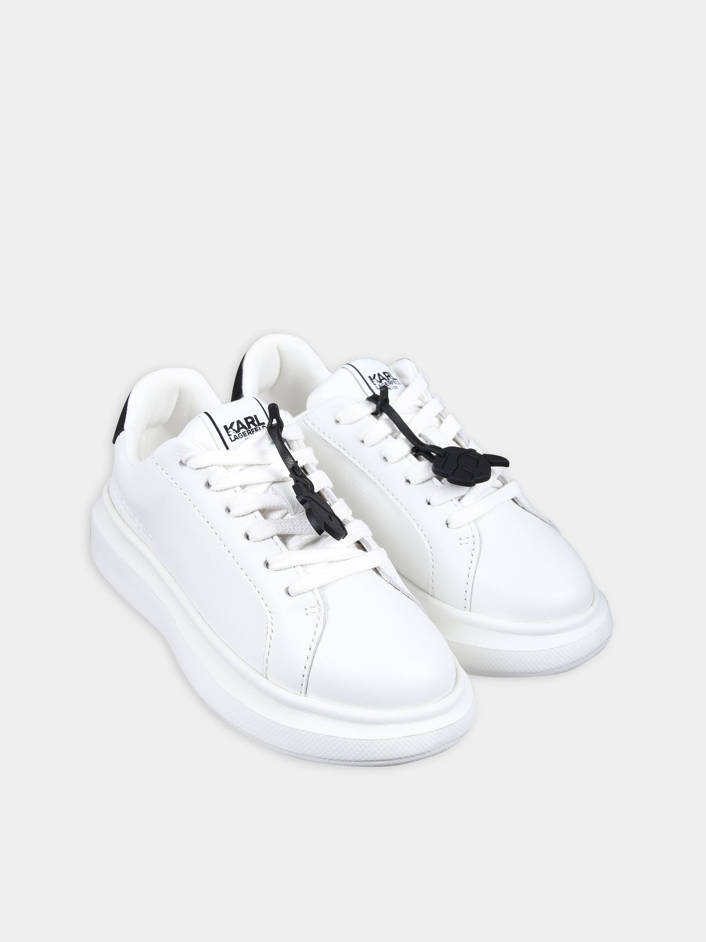 Sneakers bianche per bambini con logo,Karl Lagerfeld Kids,Z30009 10P