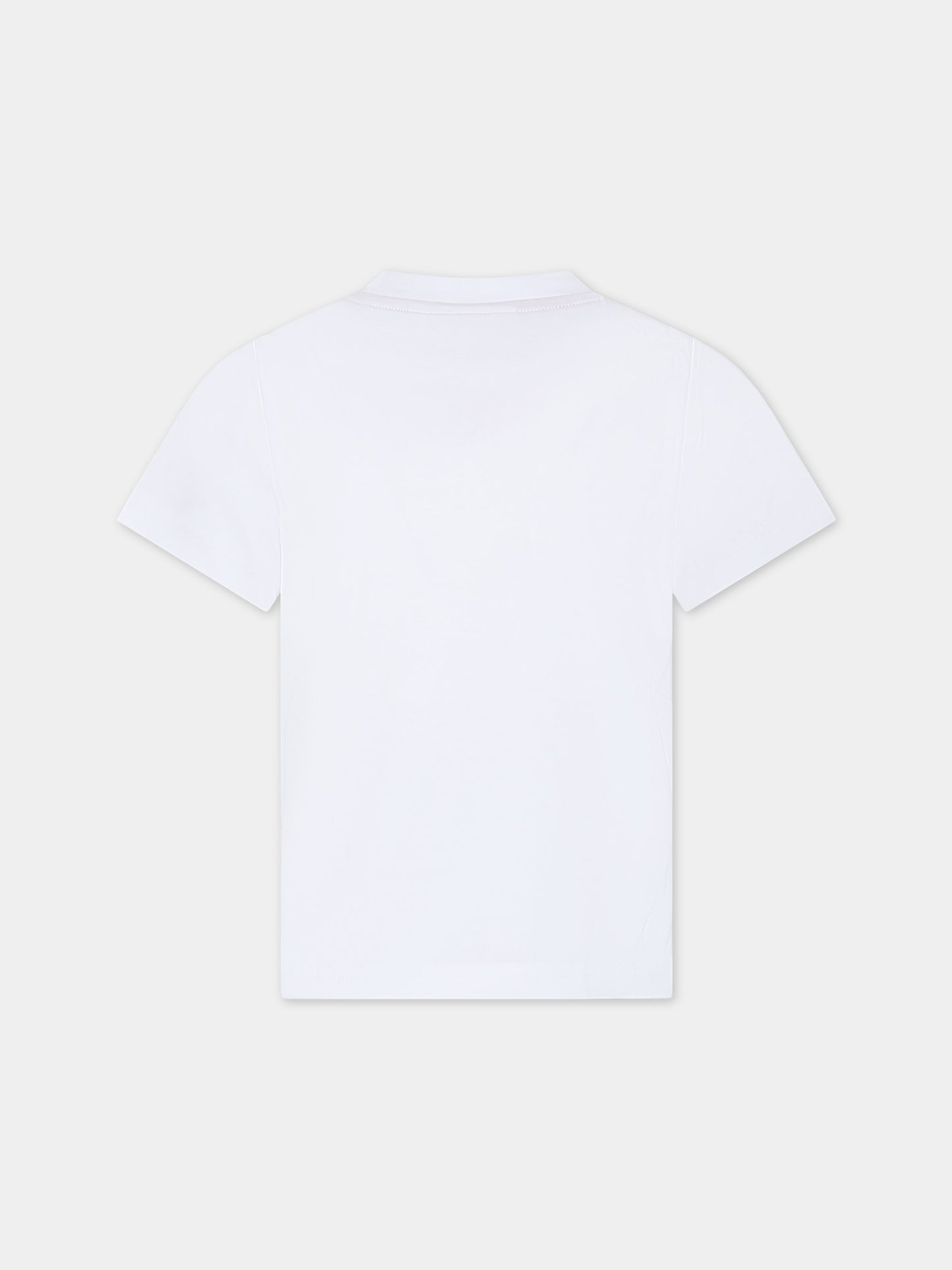 T-shirt bianca per bambino con logo,Hugo,G00142 10P