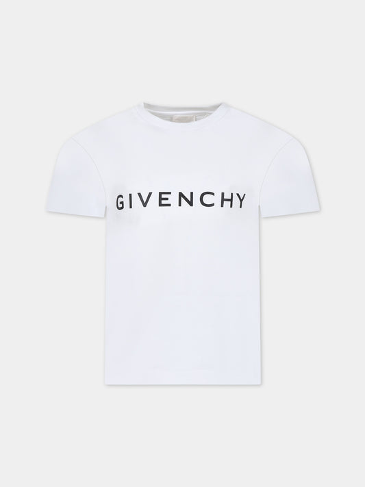 T-shirt bianca per bambini con logo,Givenchy Kids,H30159 10P