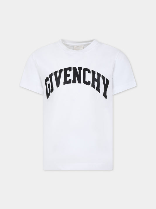 T-shirt bianca per bambino con logo,Givenchy Kids,H30160 10P