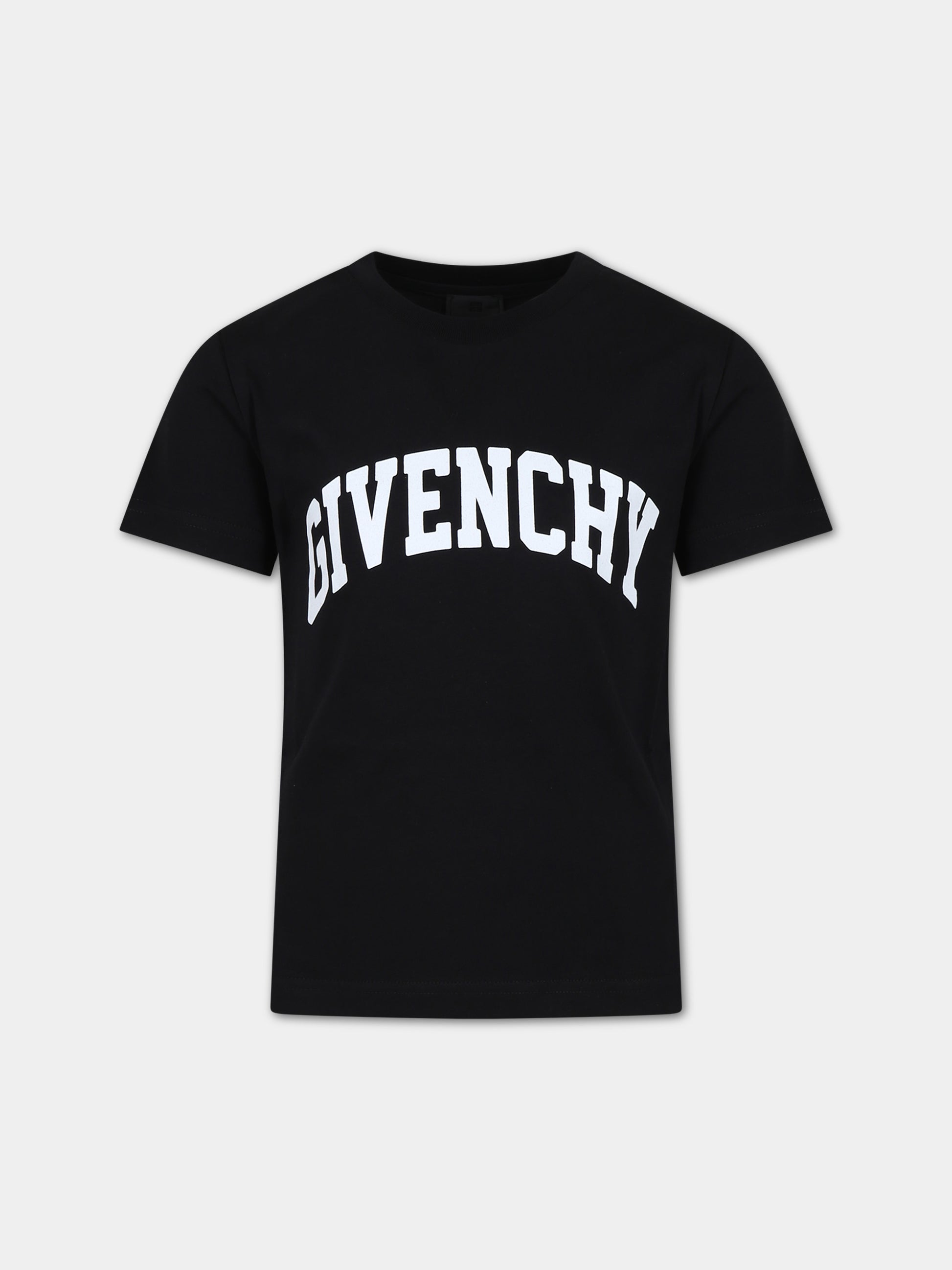 T-shirt nera per bambino con logo,Givenchy Kids,H30160 09B