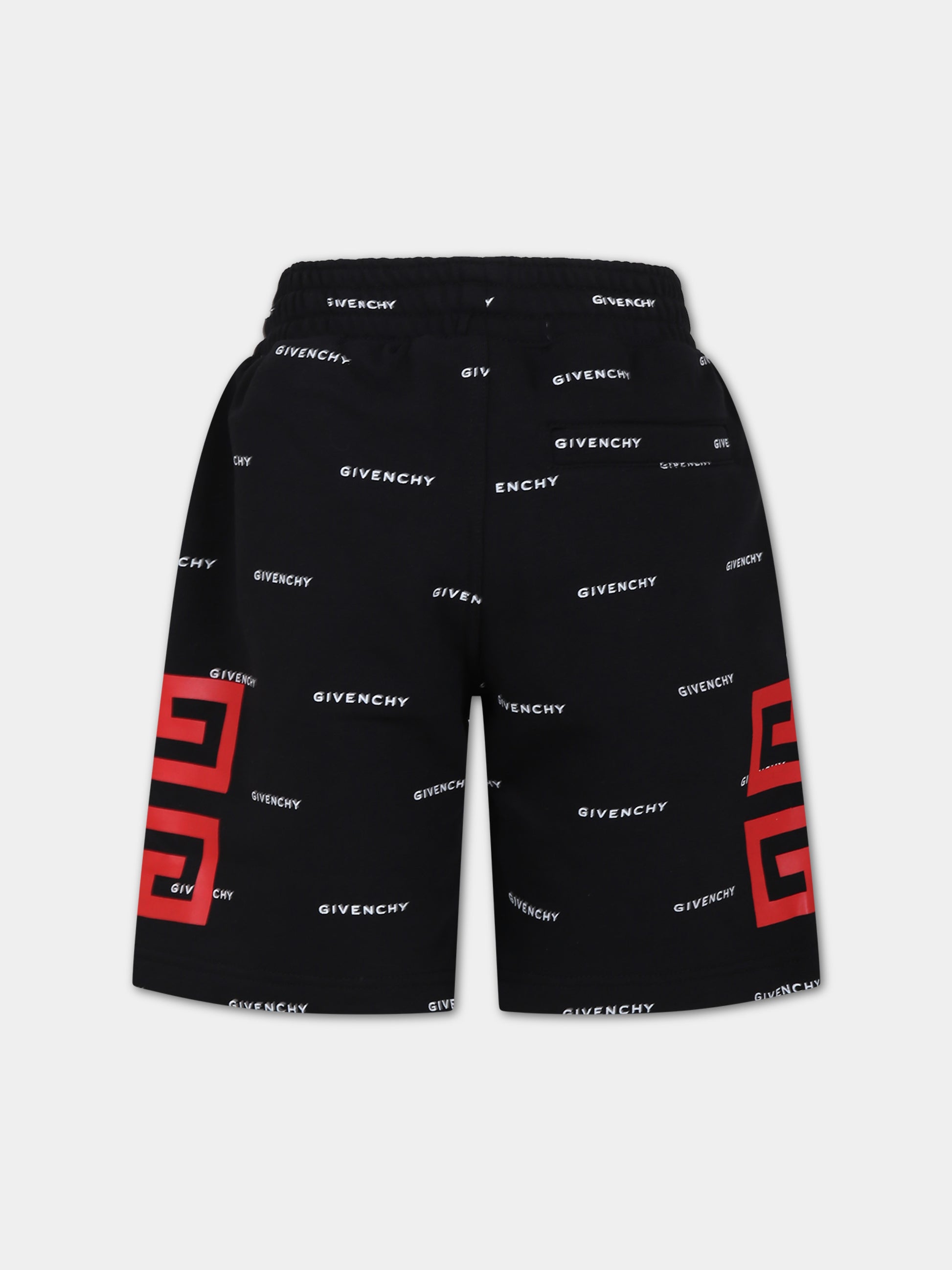 Shorts nero per bambino con logo all-over,Givenchy Kids,H30142 M41