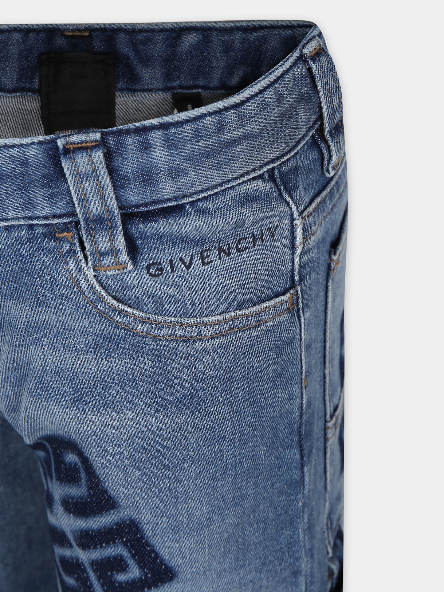 Jeans blu per bambino con logo,Givenchy Kids,H30125 Z03