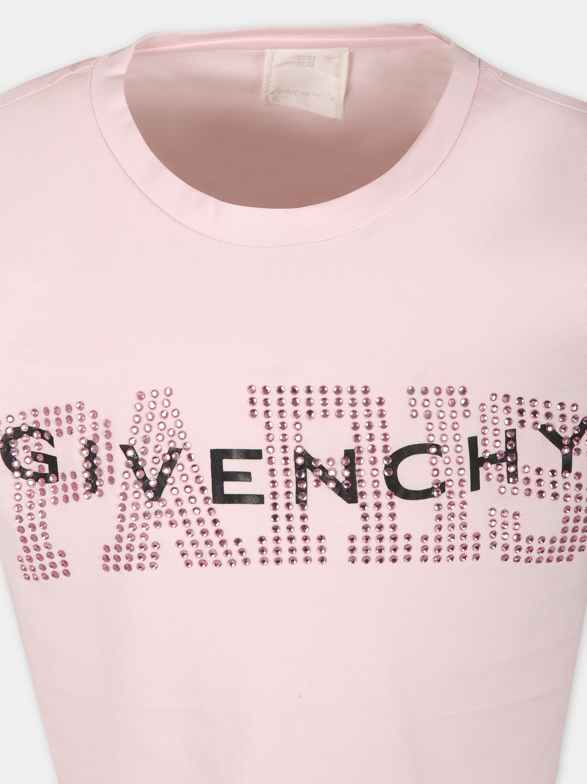 T-shirt rosa per bambina con logo,Givenchy Kids,H30077 44Z