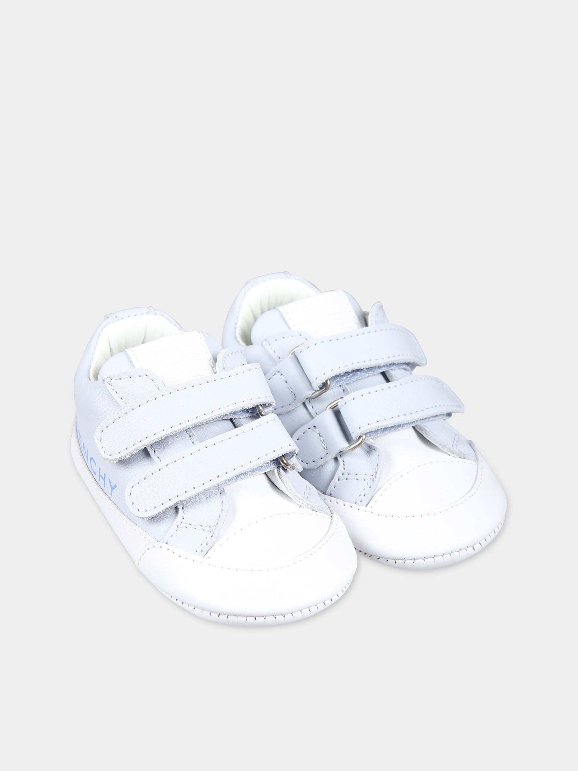 Sneakers celesti per neonato con logo,Givenchy Kids,H30228 771