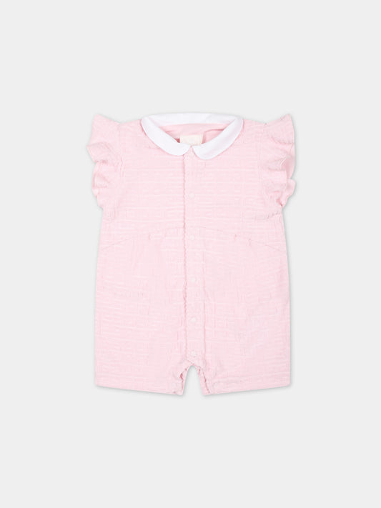 Pagliaccetto rosa per neonata con logo,Givenchy Kids,H30293 44Z