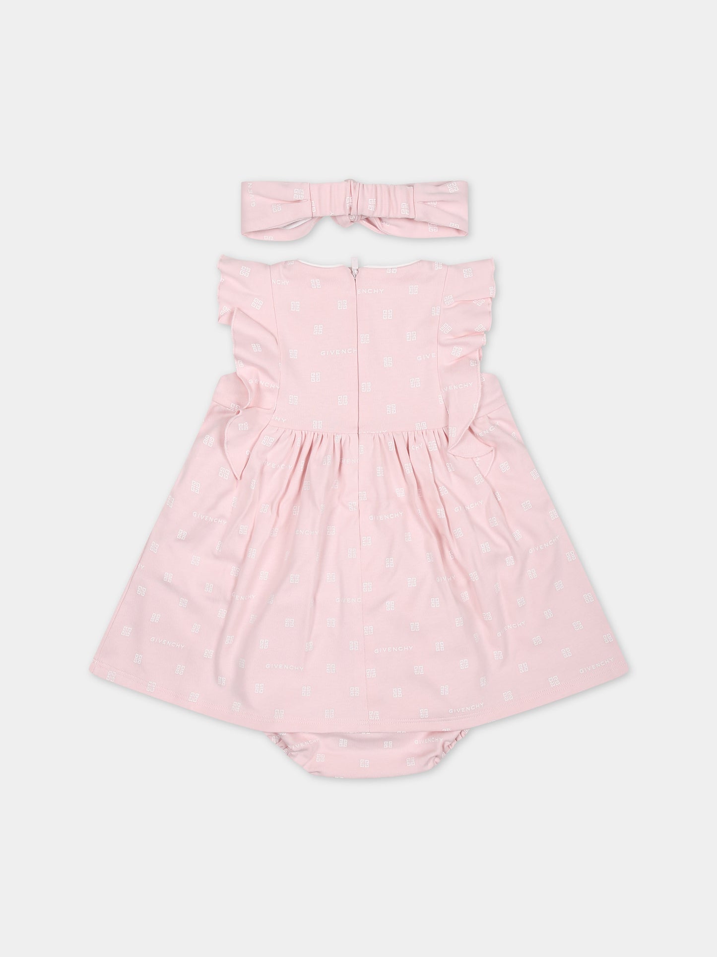Set rosa per neonata con 4G all-over,Givenchy Kids,H30240 44Z