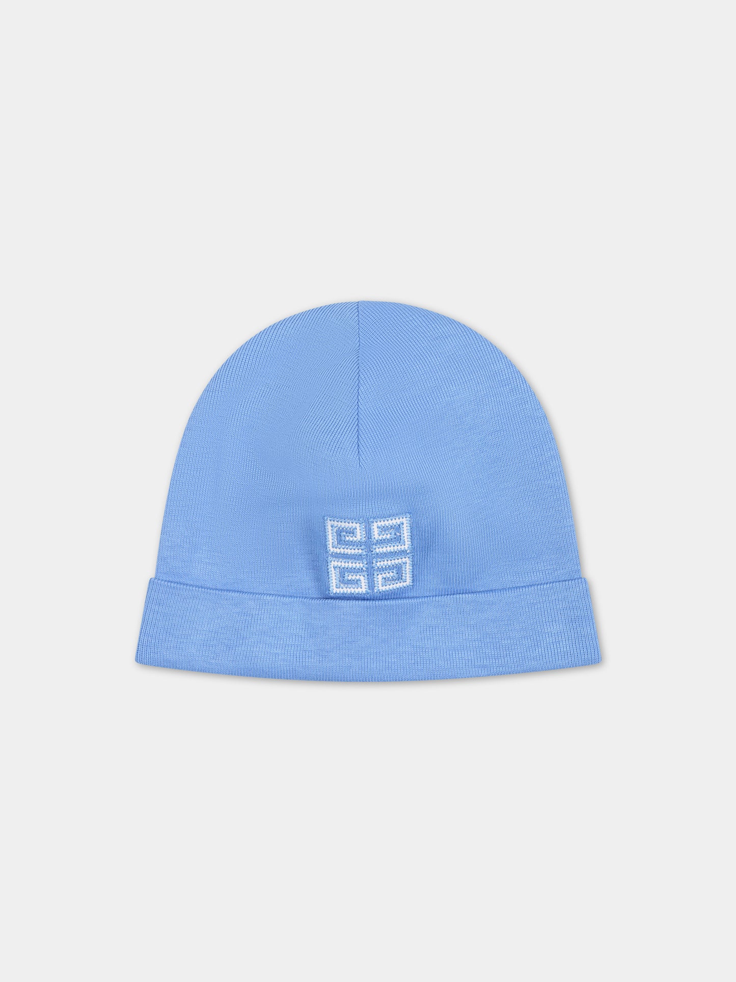 Set celeste per neonato con righe  logo,Givenchy Kids,H30291 824