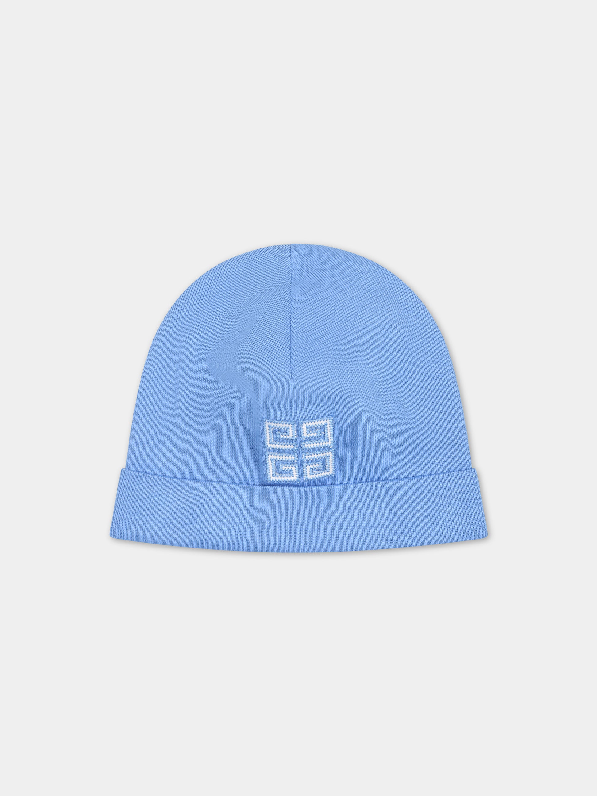 Set celeste per neonato con righe  logo,Givenchy Kids,H30291 824