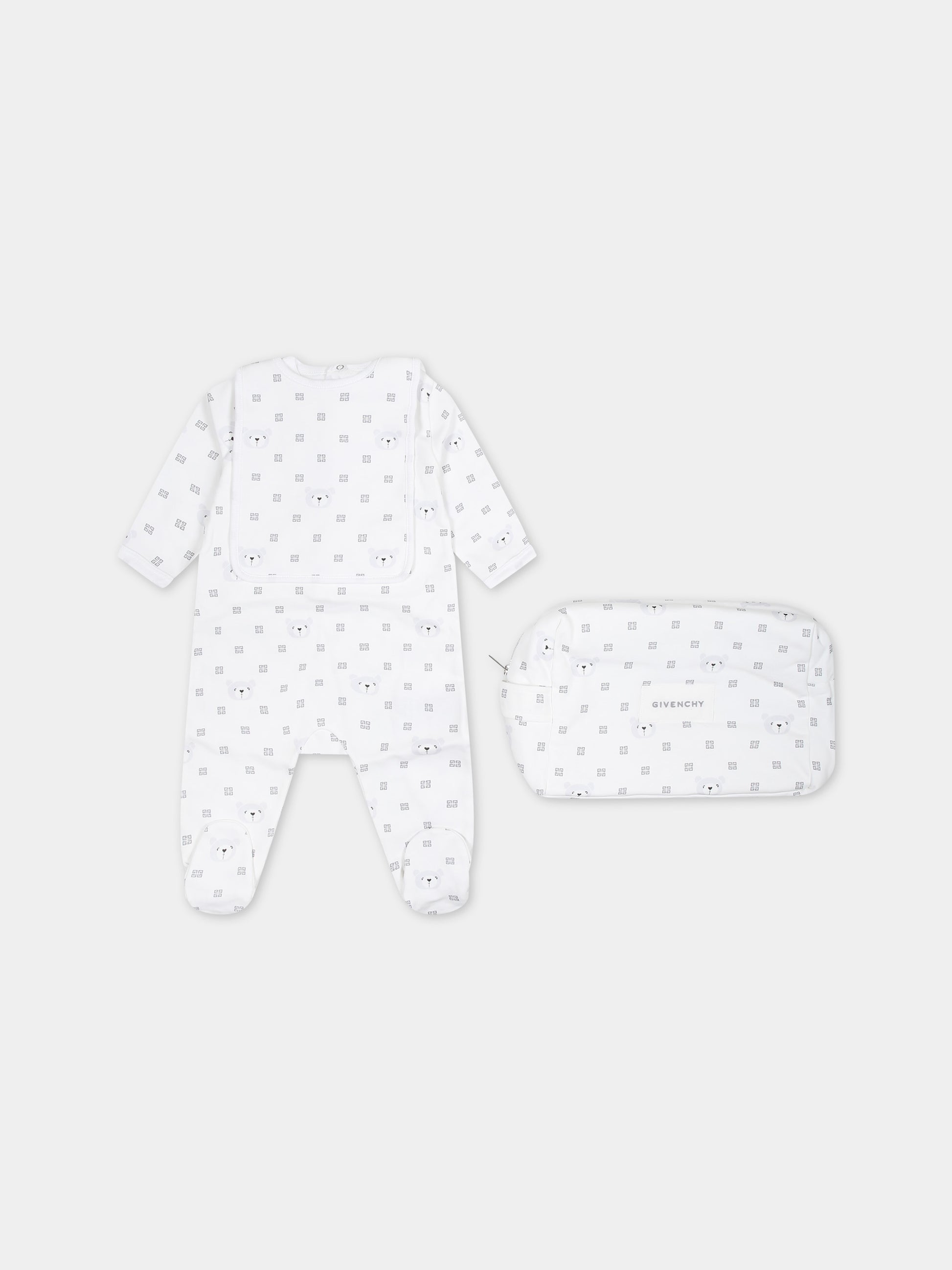 Set bianco per neonati con logo,Givenchy Kids,H30266 10P