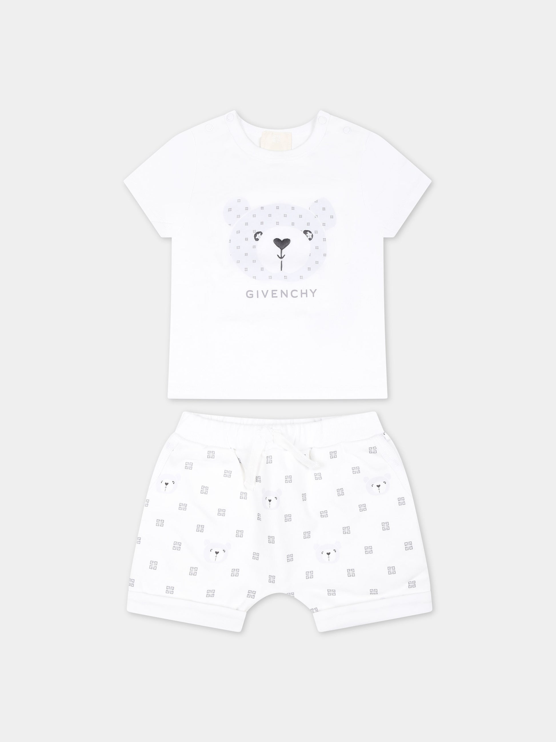 Set bianco per neonati con logo,Givenchy Kids,H30239 10P