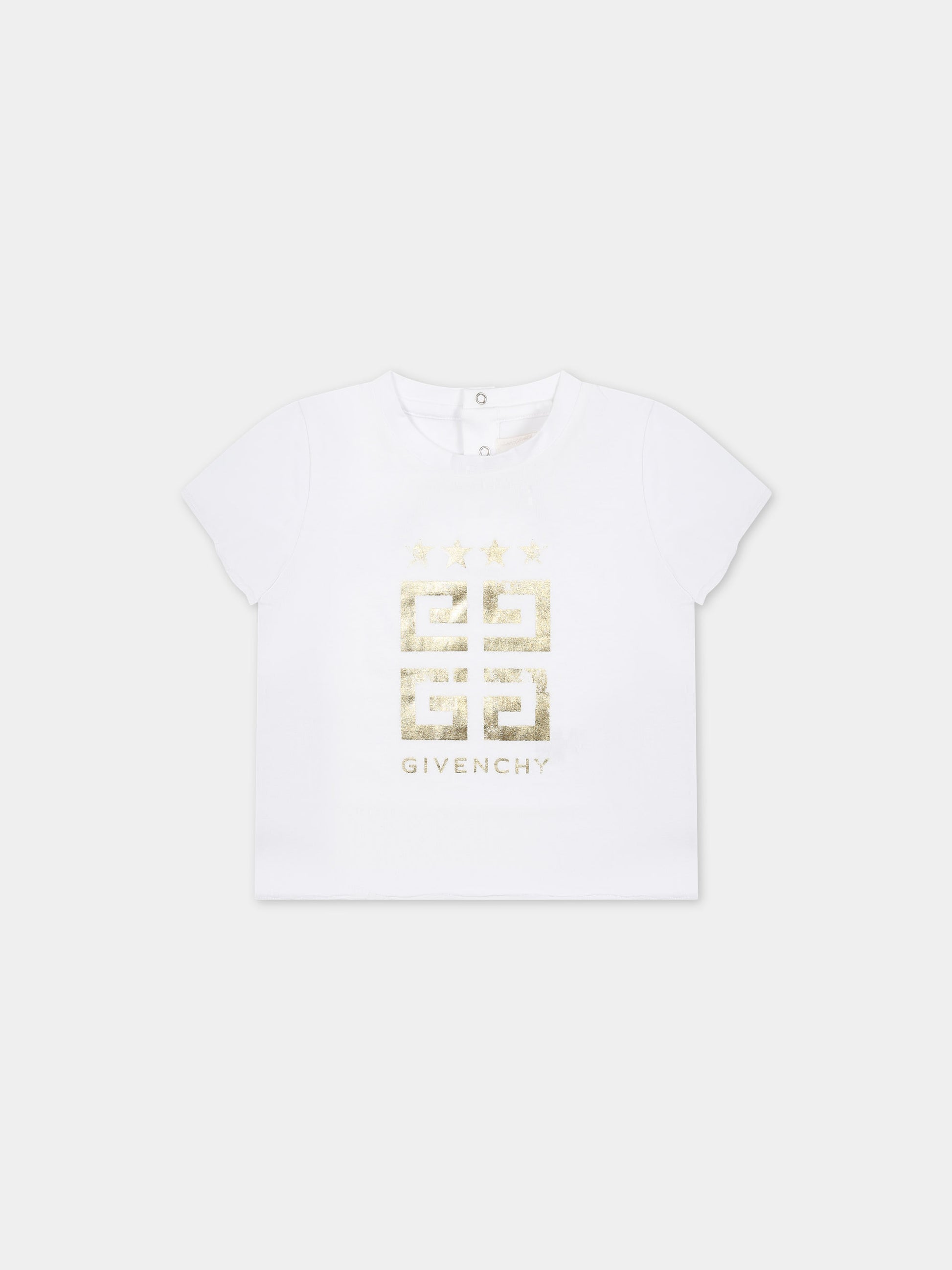 T-shirt bianca per neonata con logo,Givenchy Kids,H30200 10P