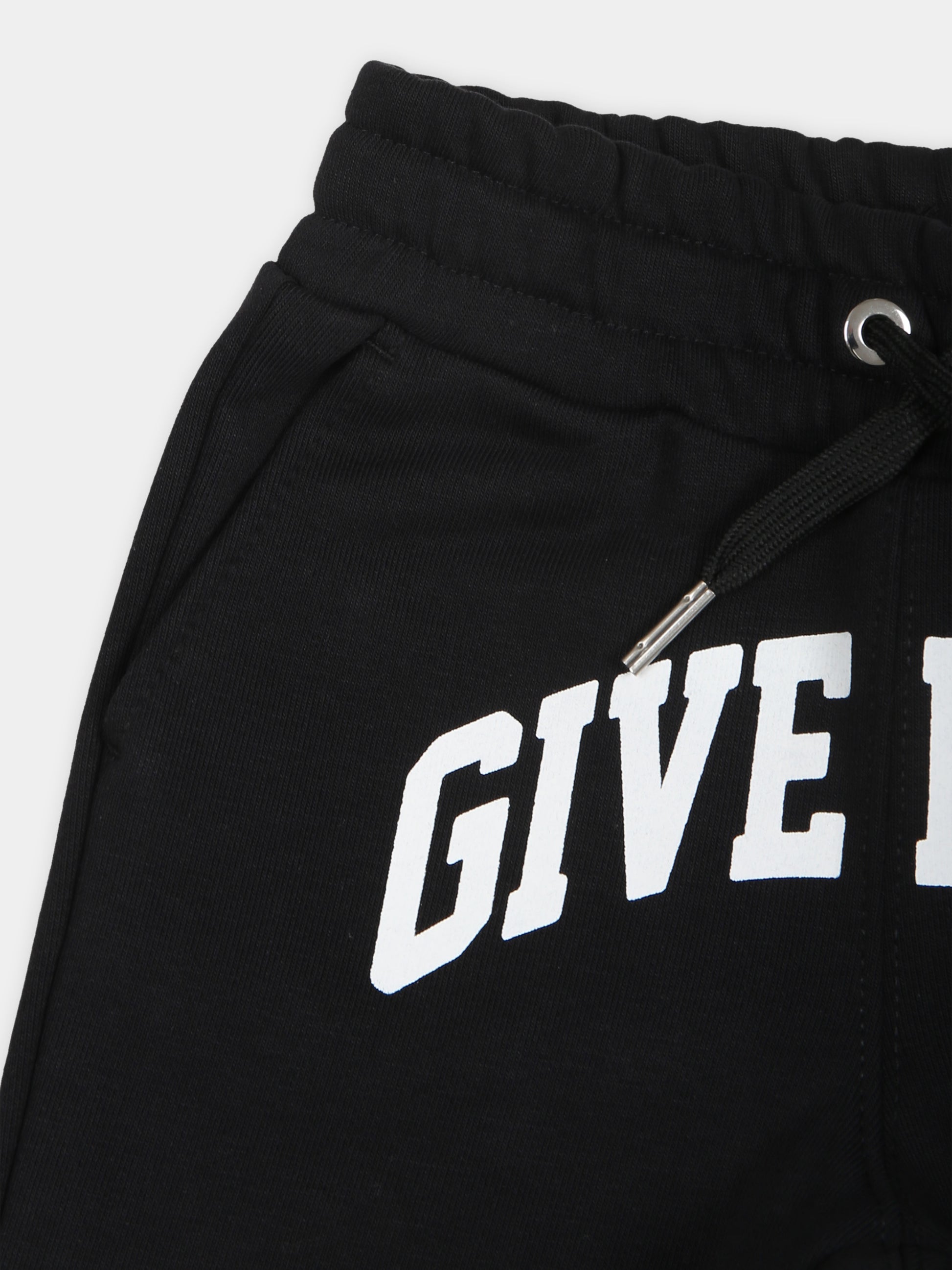 Pantaloni sportivi neri per neonato con logo,Givenchy Kids,H30210 09B