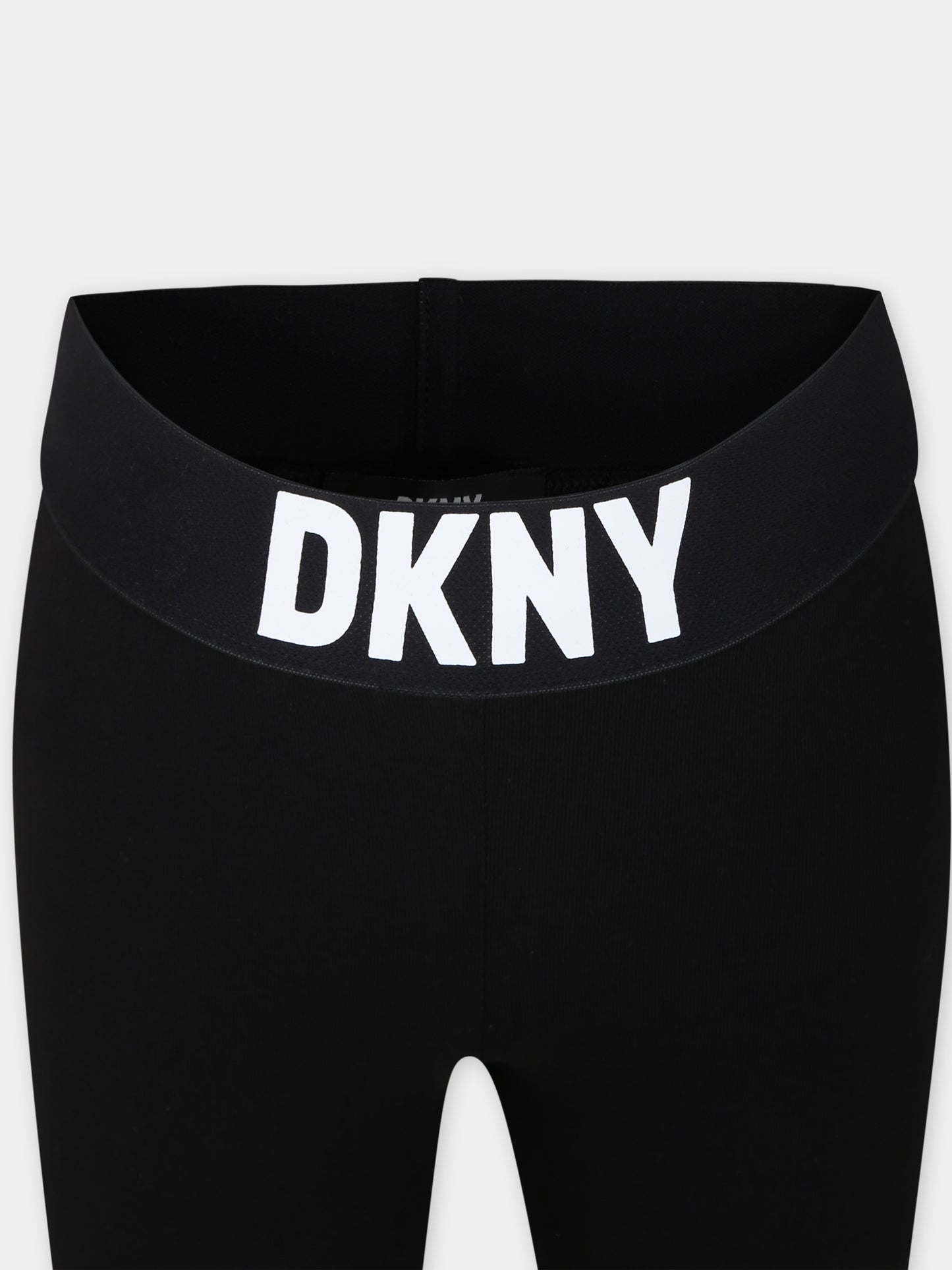 Leggings nero per bambina con logo,Dkny,D60058 09B