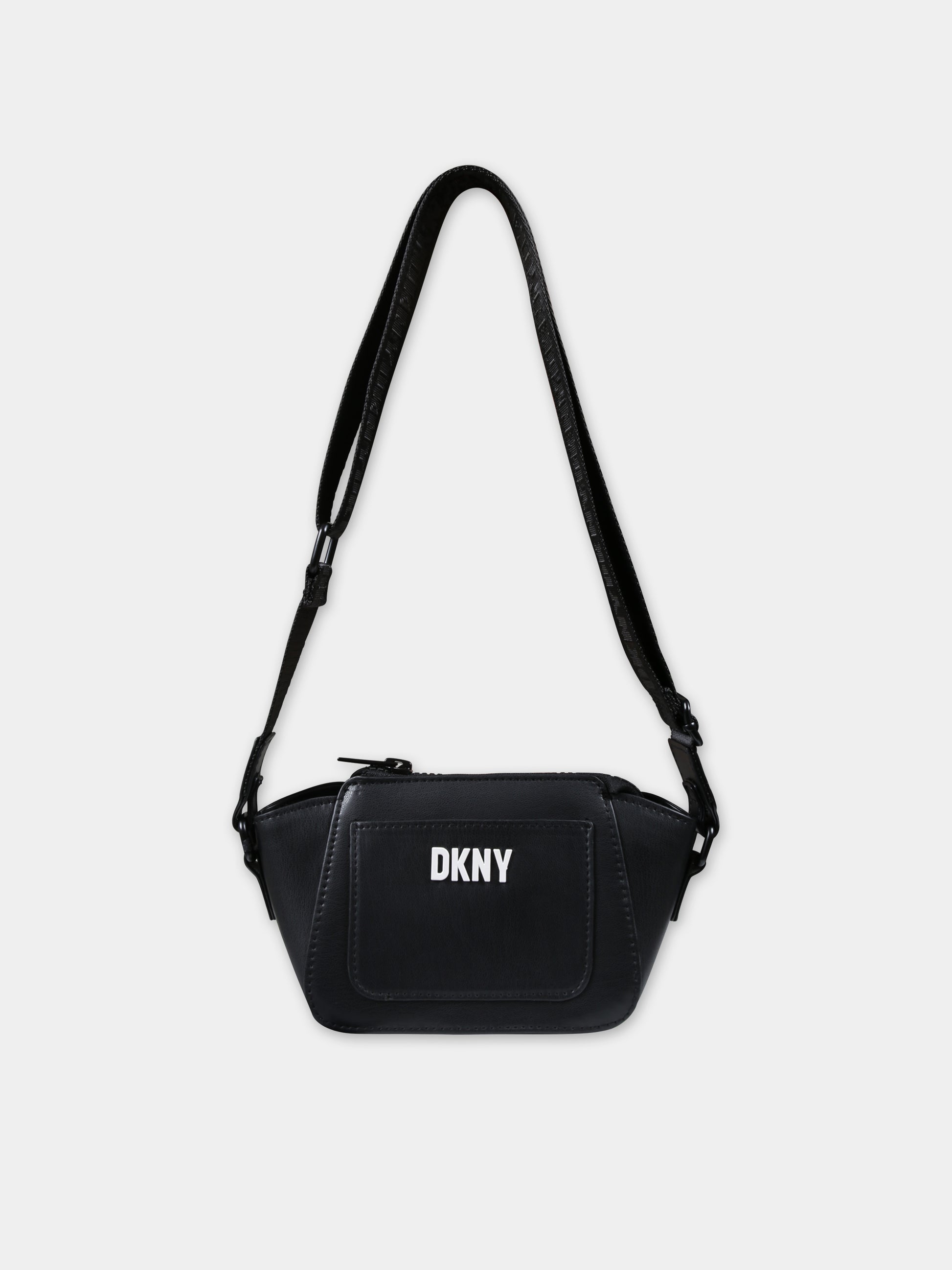 Borsa nera per bambina con logo,Dkny,D60154 09B